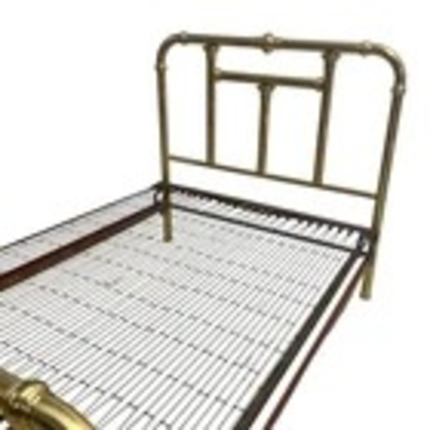 Vintage Brass Tone Full Bed Frame - image-10