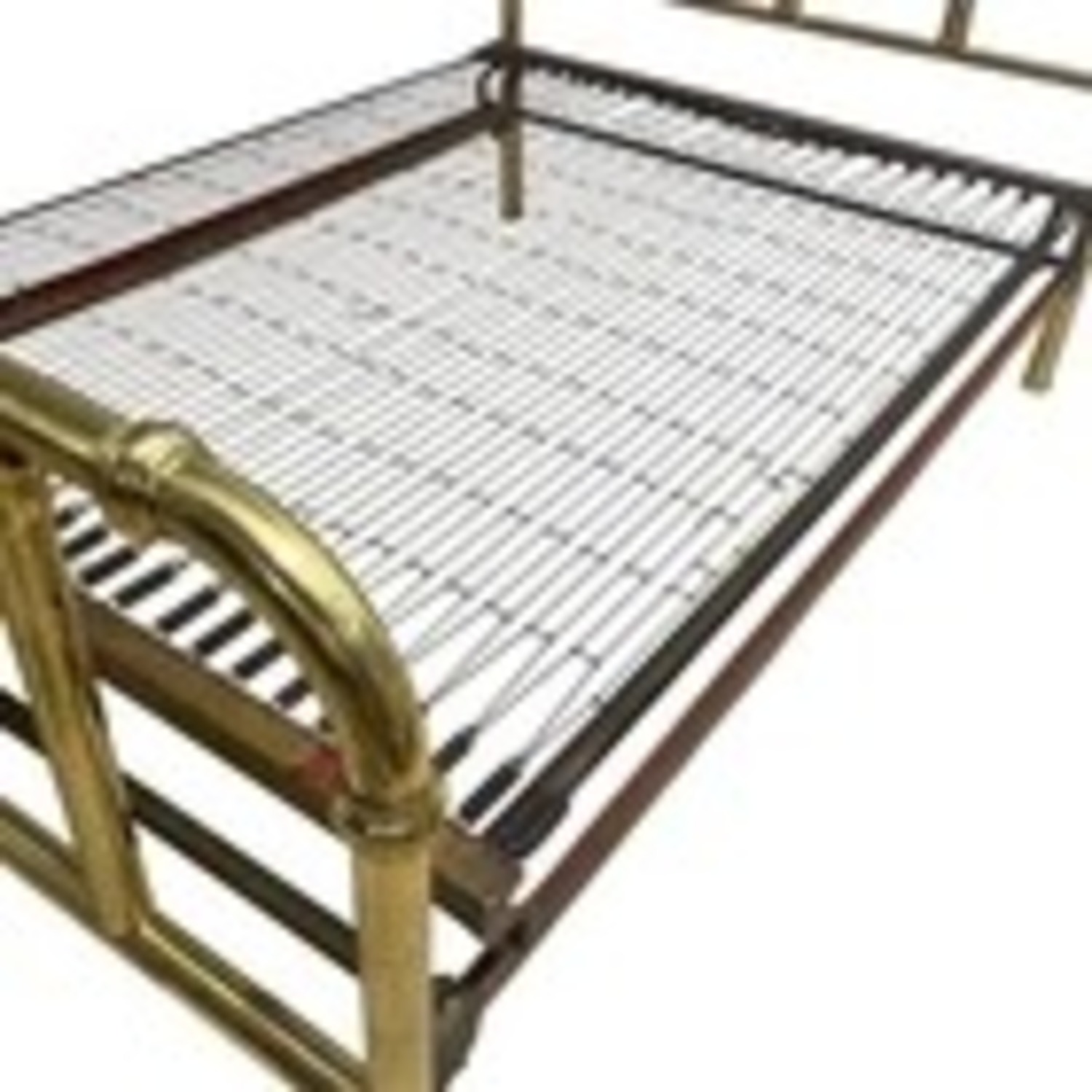 Vintage Brass Tone Full Bed Frame - image-9