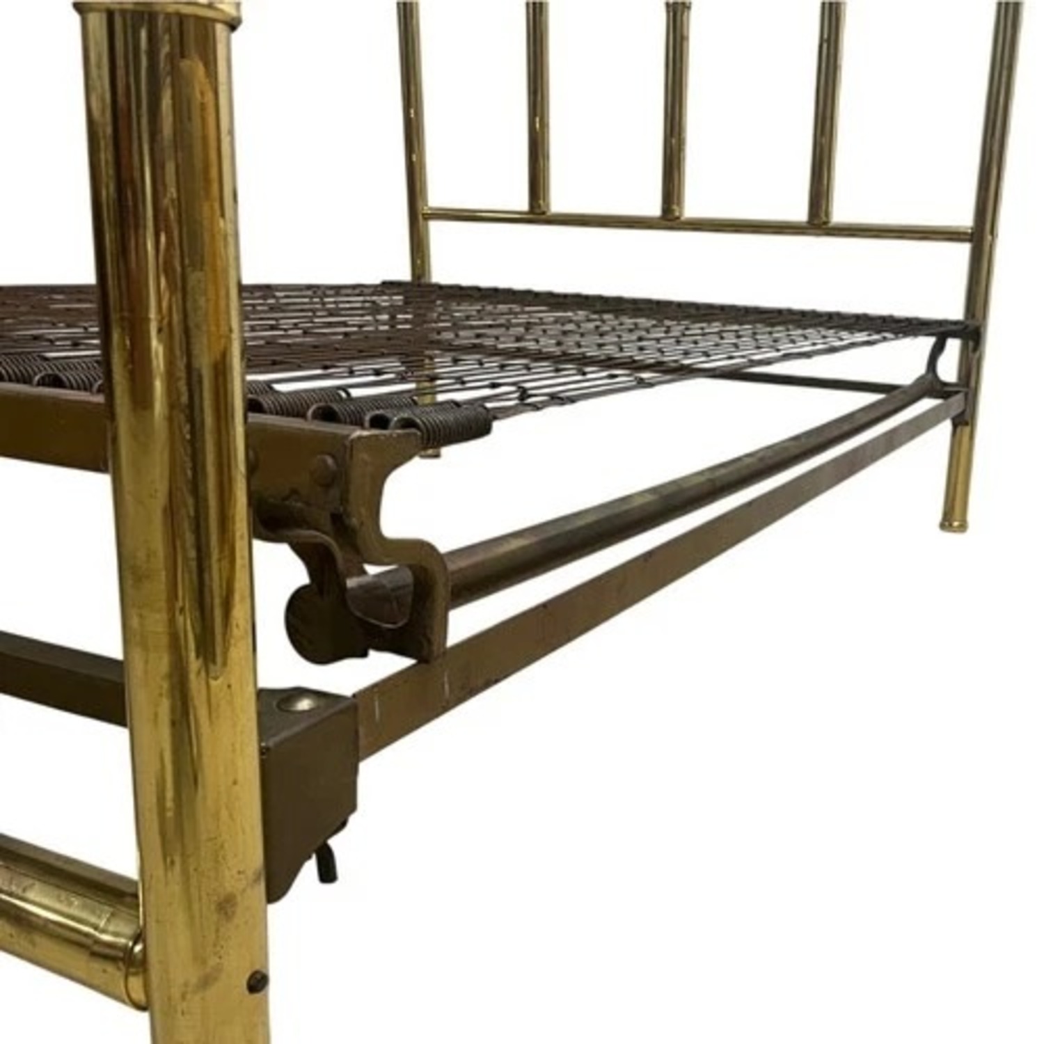 Vintage Brass Tone Full Bed Frame - image-12