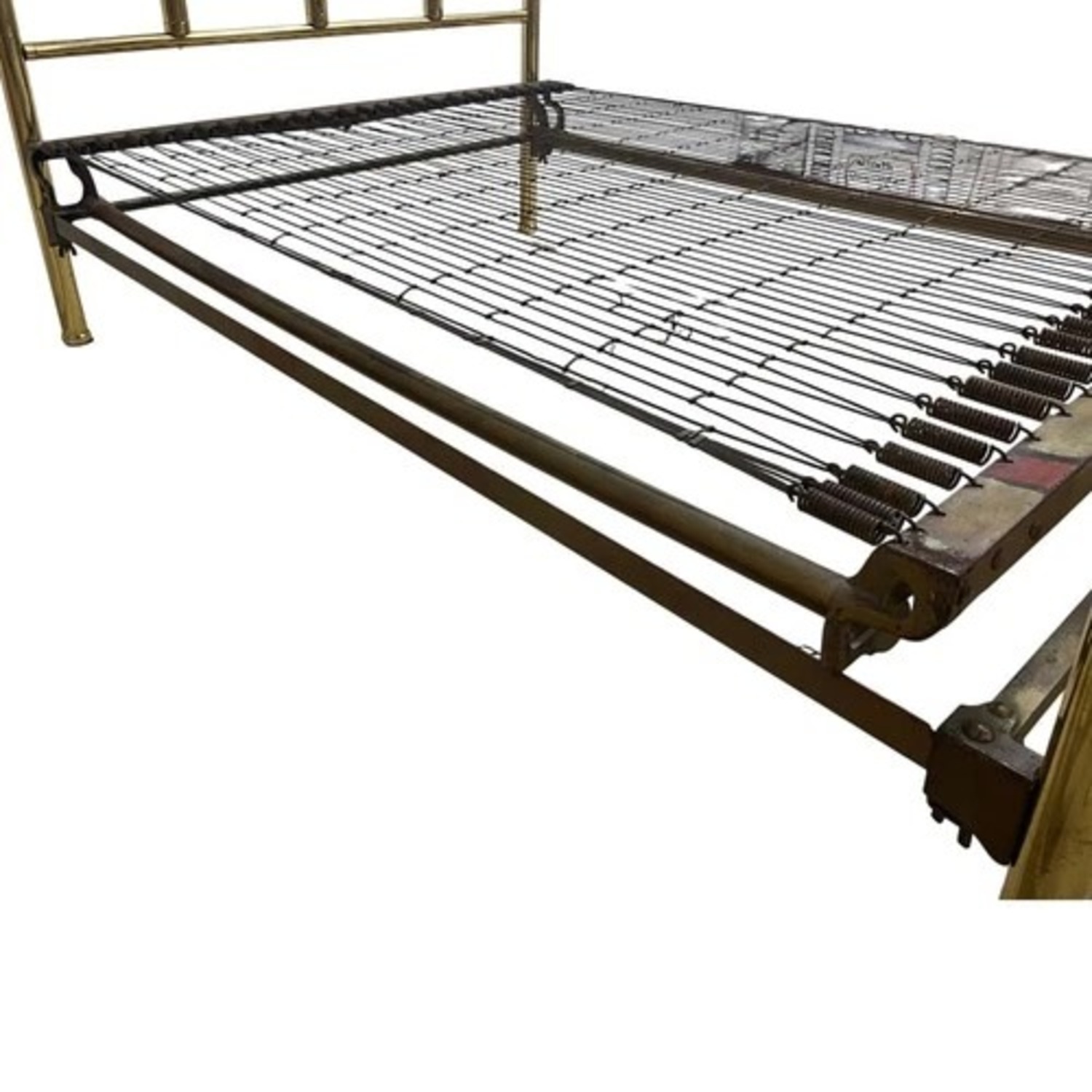 Vintage Brass Tone Full Bed Frame - image-3