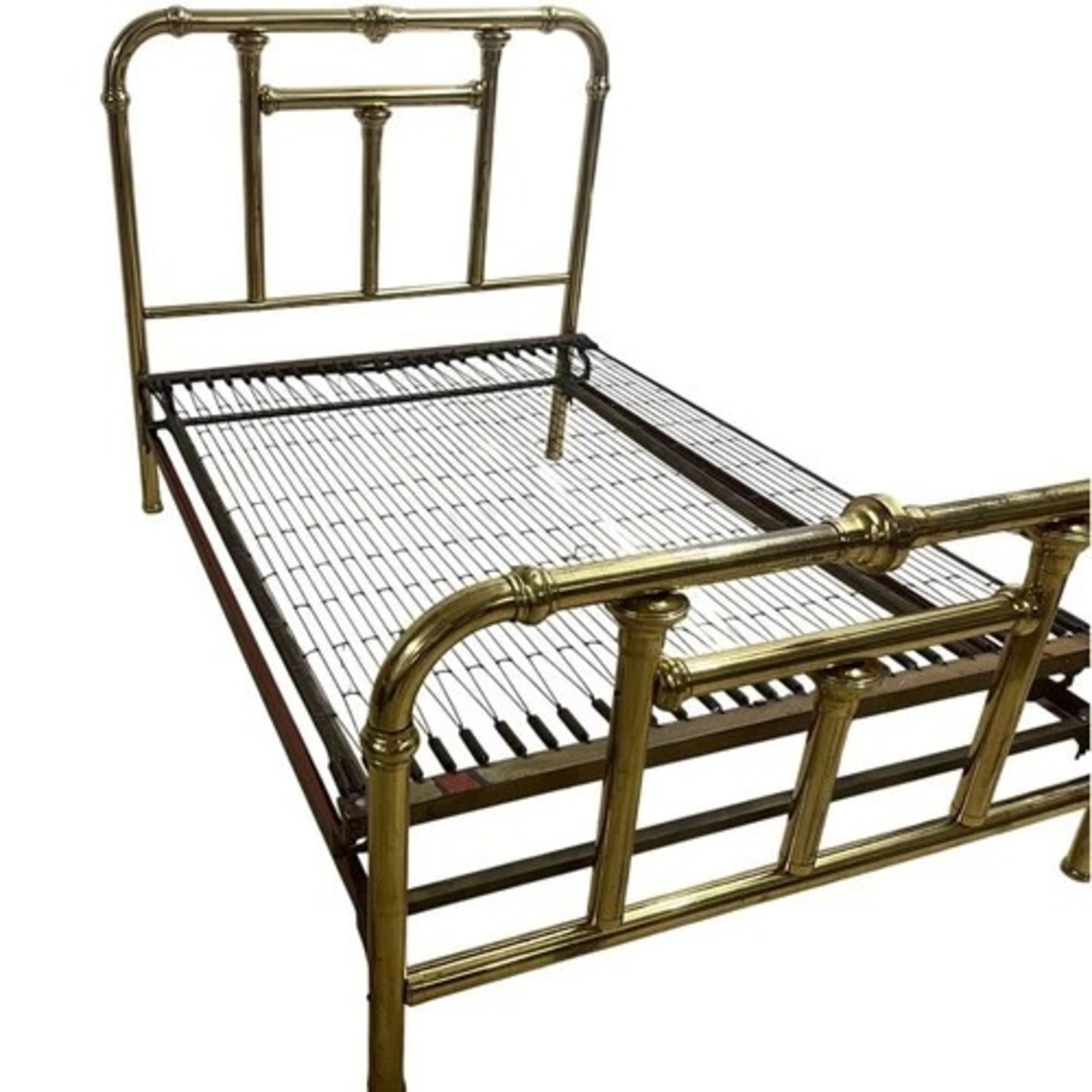 Vintage Brass Tone Full Bed Frame - image-2
