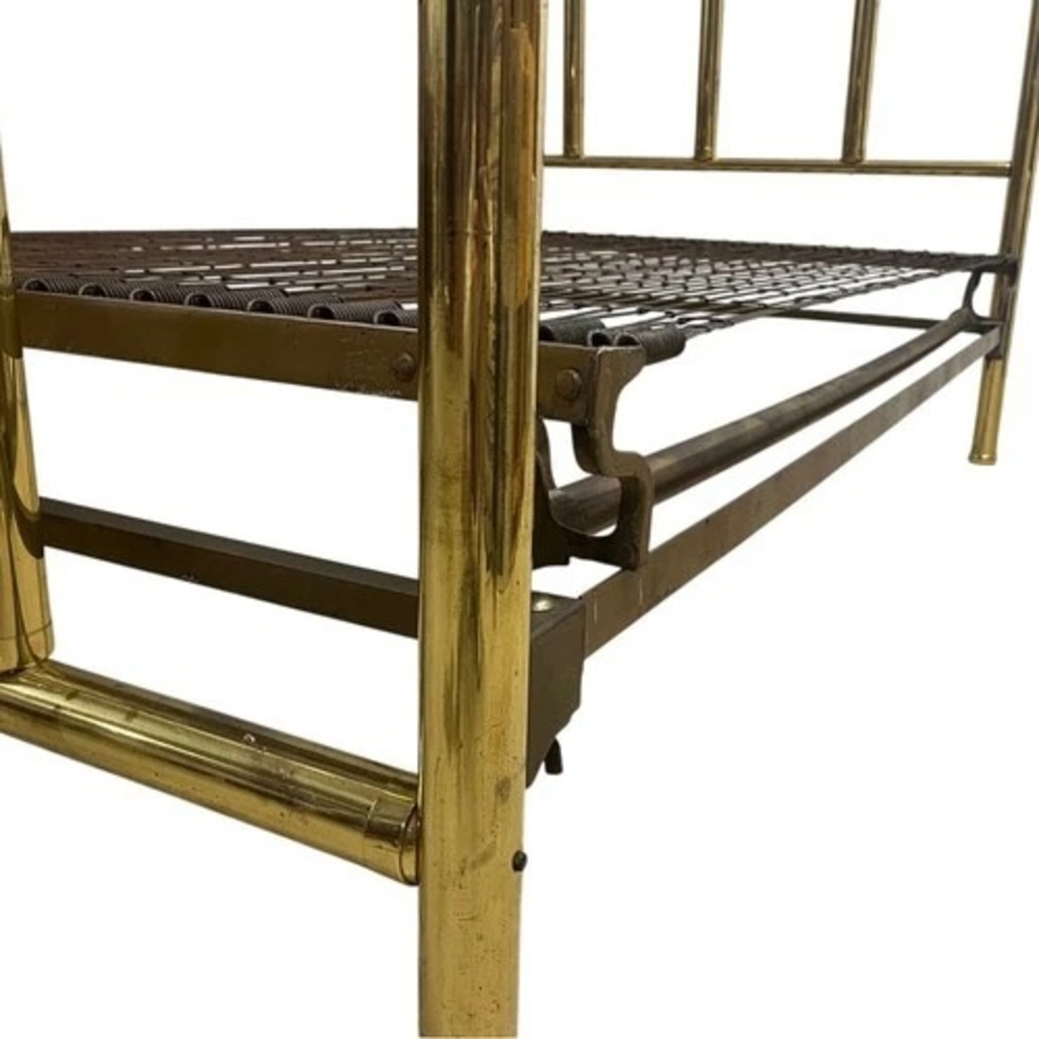 Vintage Brass Tone Full Bed Frame - image-6