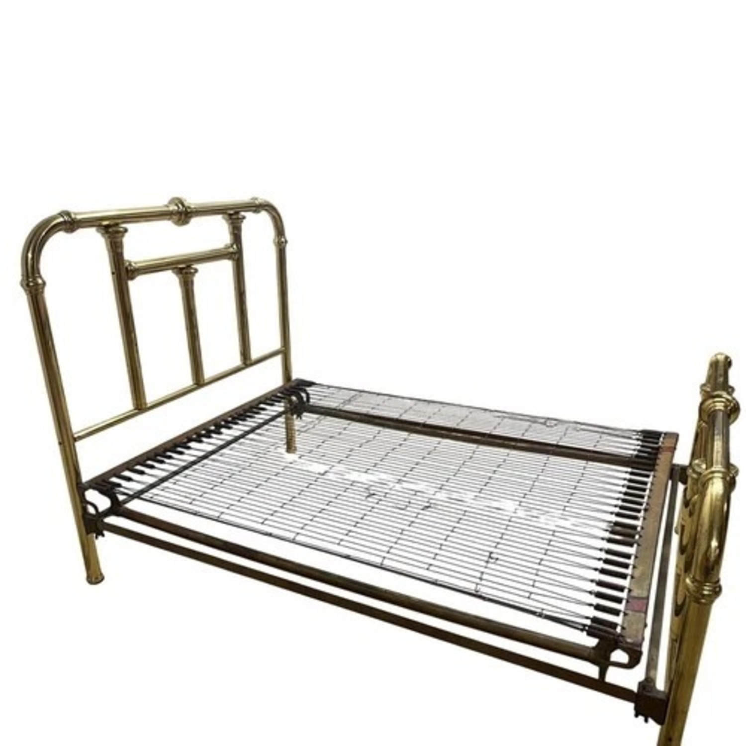 Vintage Brass Tone Full Bed Frame - image-8