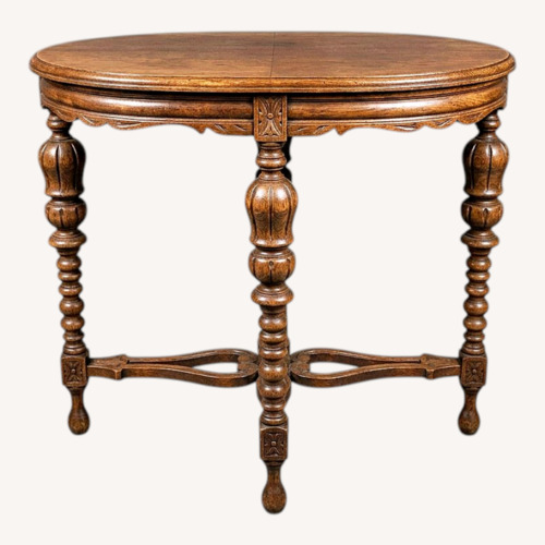 Used Victorian Accent Table Carved Spindle Bobbin Legs for sale on AptDeco