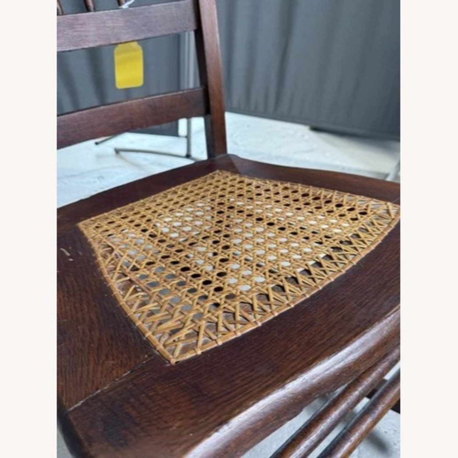 Victorian Carved Wood Rocking Chair Cane Seat - image-5