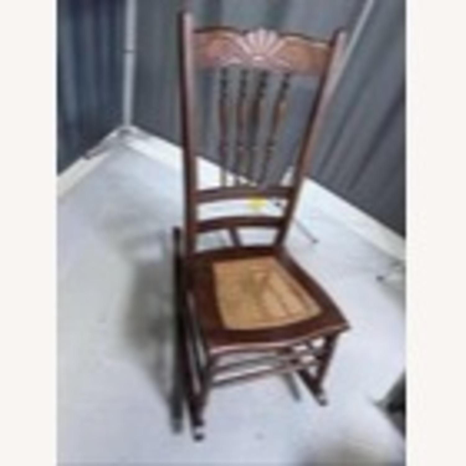 Victorian Carved Wood Rocking Chair Cane Seat - image-2