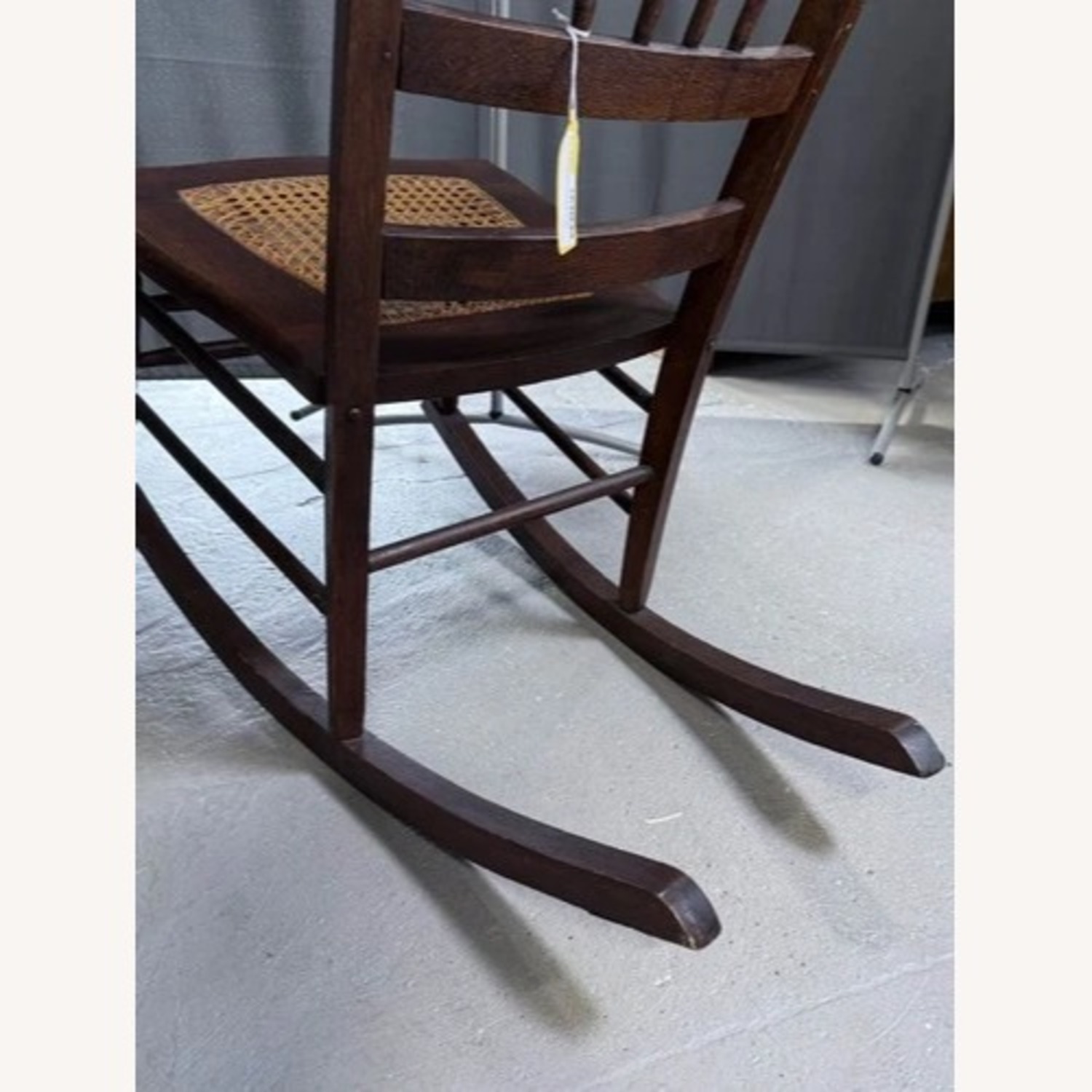 Victorian Carved Wood Rocking Chair Cane Seat - image-8