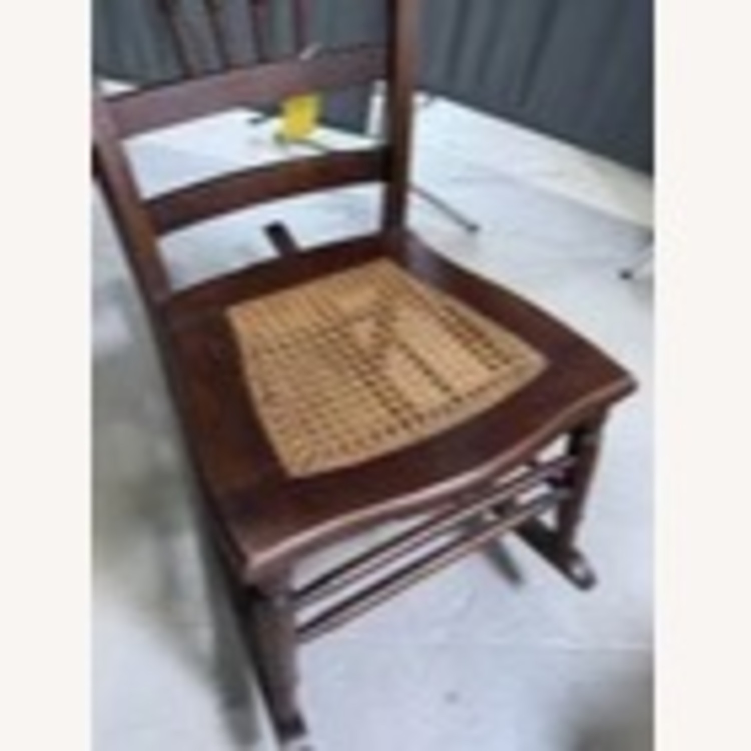 Victorian Carved Wood Rocking Chair Cane Seat - image-4