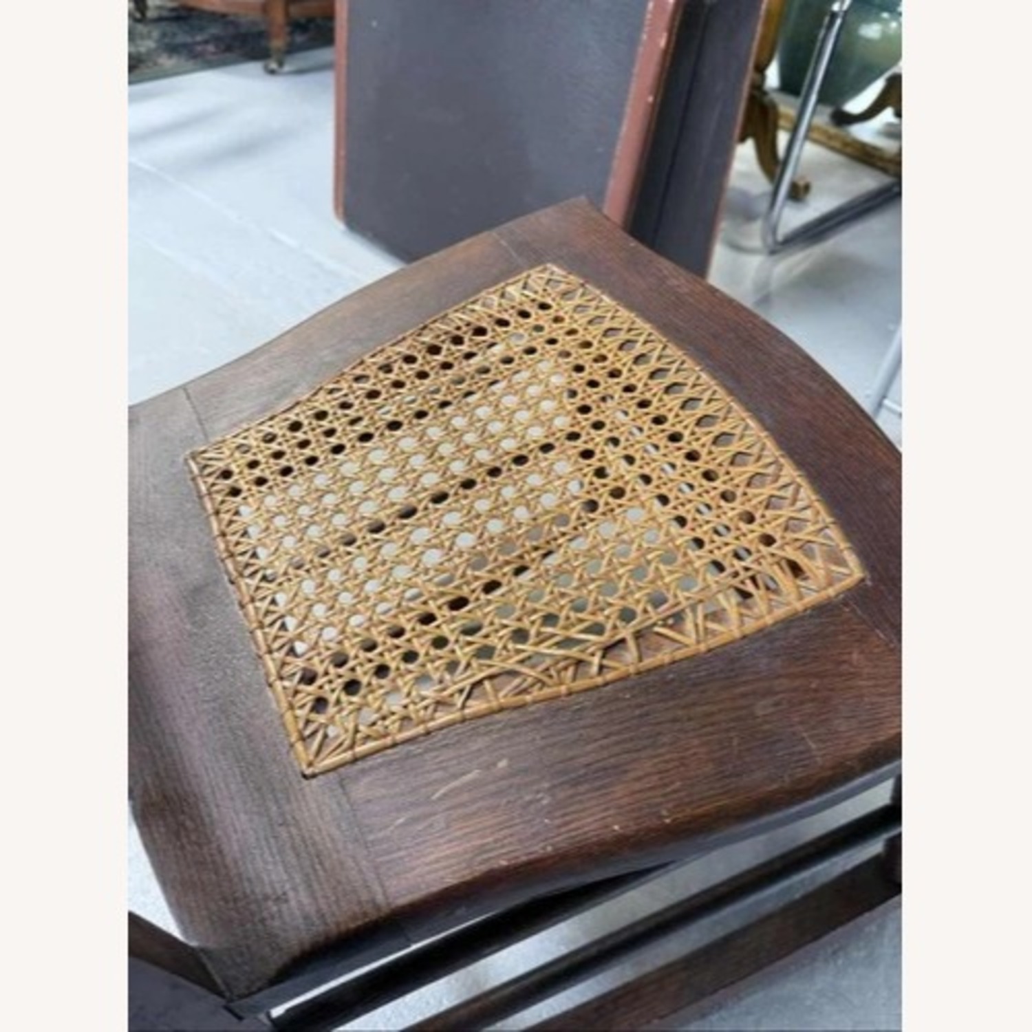 Victorian Carved Wood Rocking Chair Cane Seat - image-13