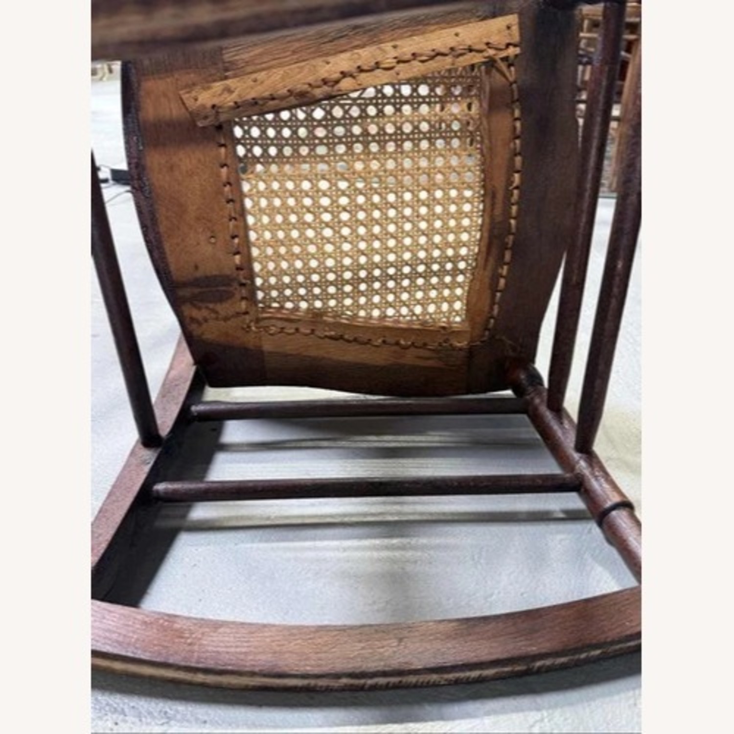 Victorian Carved Wood Rocking Chair Cane Seat - image-12