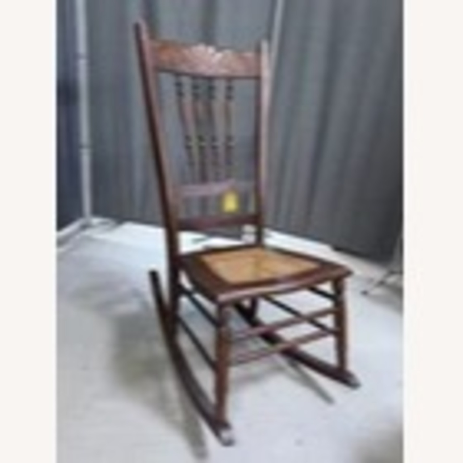 Victorian Carved Wood Rocking Chair Cane Seat - image-3