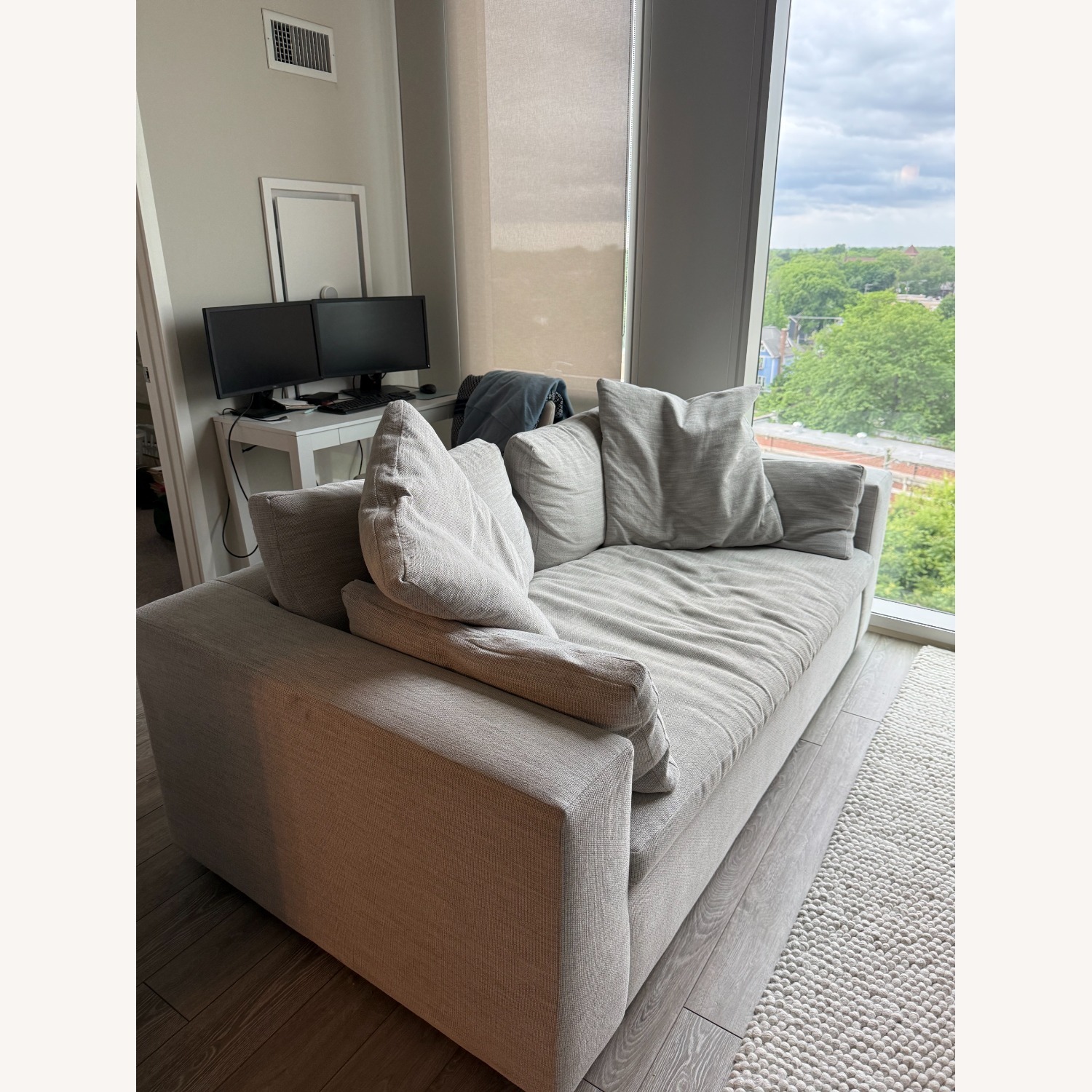 West Elm Harmony Light Gray Fabric 3+ Seater Sofa - image-2