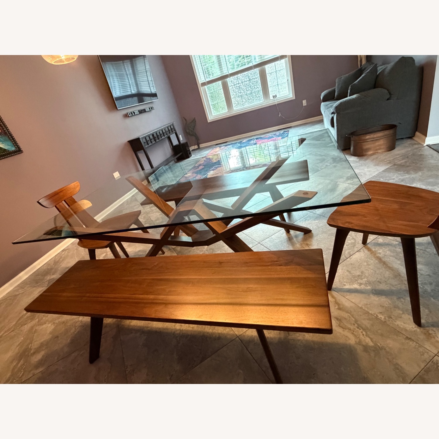 Copeland Black Walnut Glass Table Set - image-3