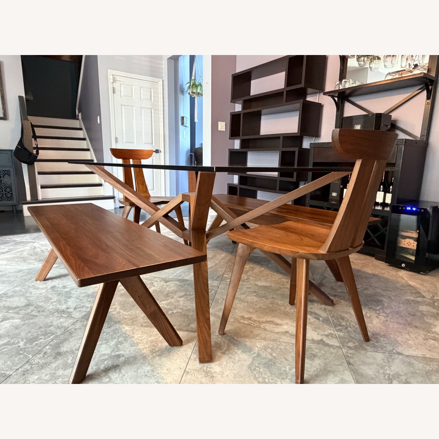Copeland Black Walnut Glass Table Set - image-2