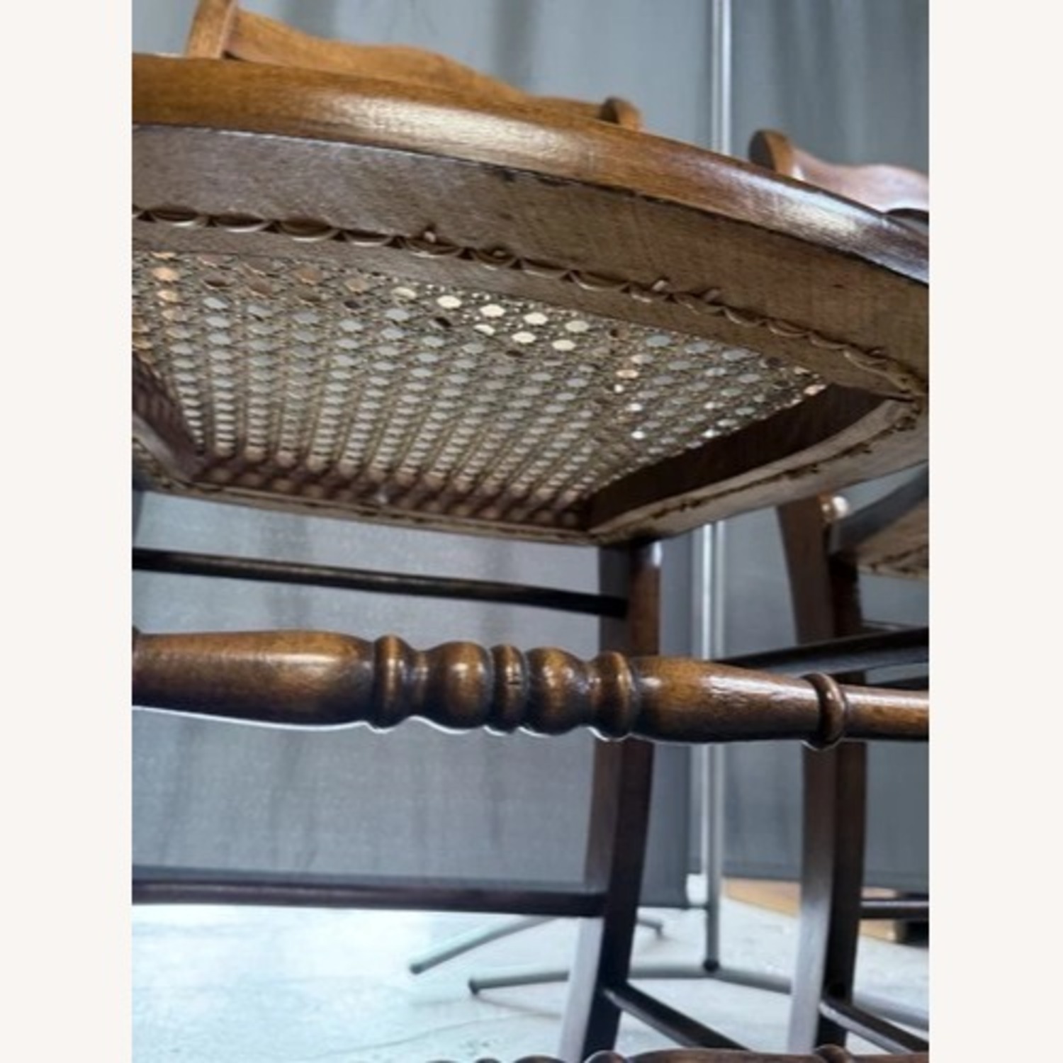 Set of 3 19th C. Ladder Back Chairs Cane Seats  - image-14
