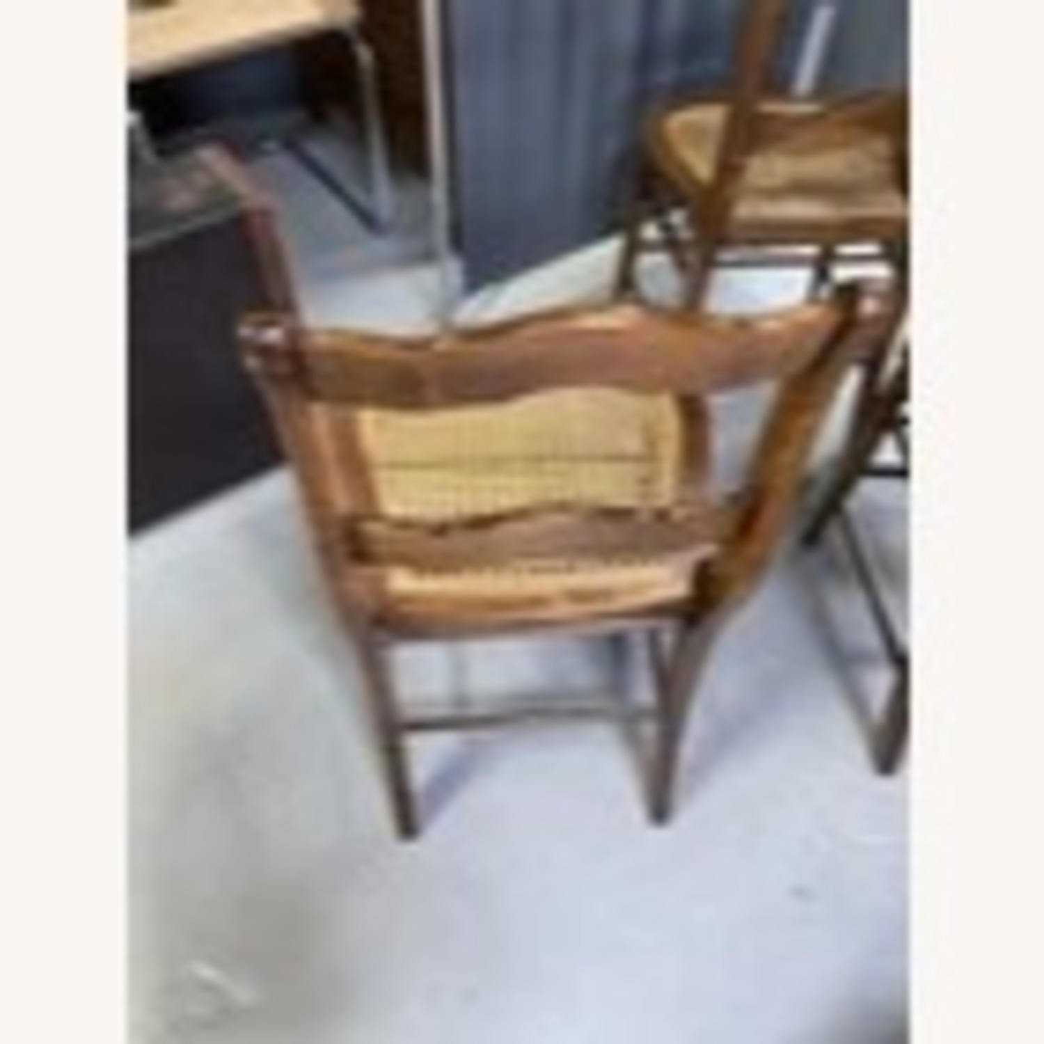 Set of 3 19th C. Ladder Back Chairs Cane Seats - image-9