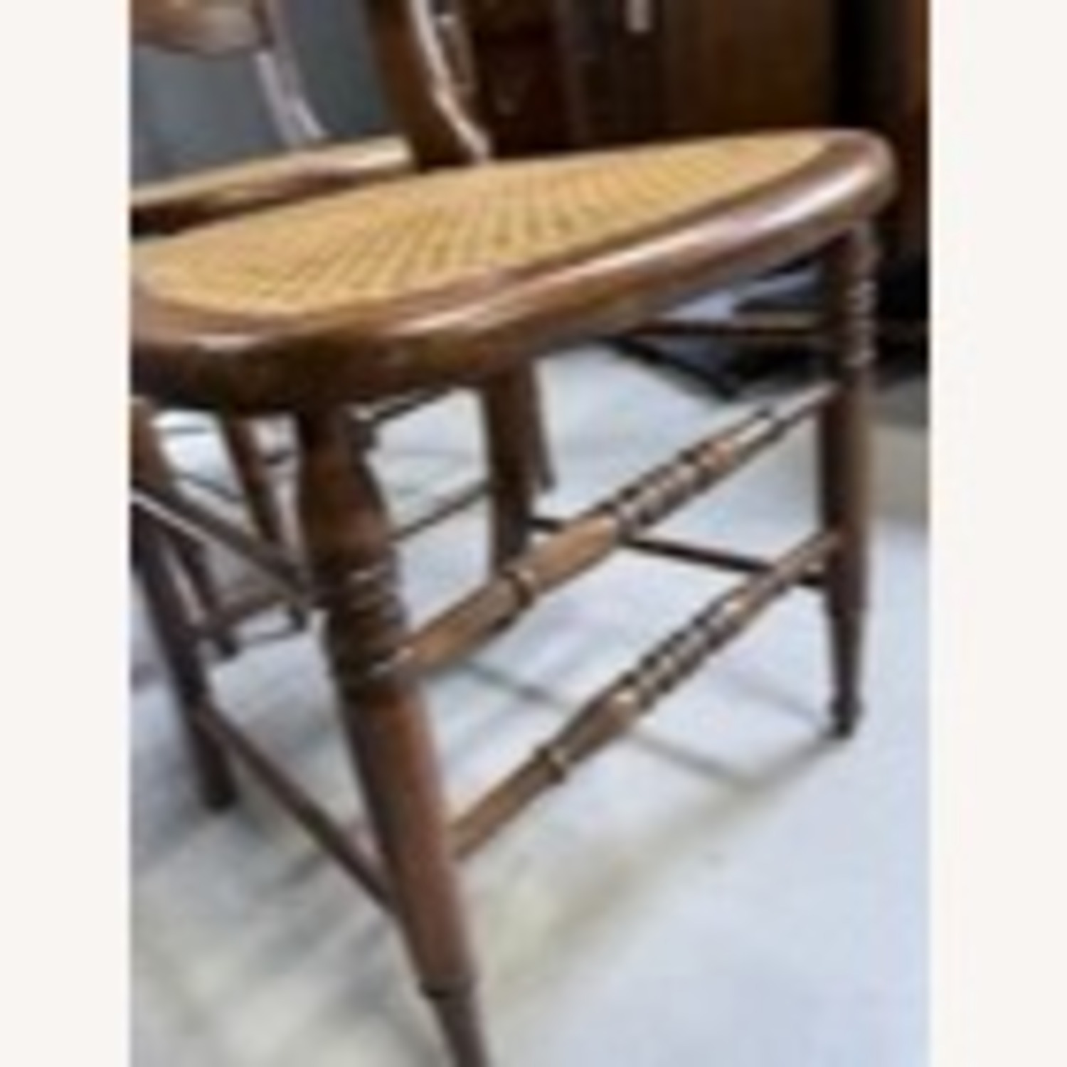 Set of 3 19th C. Ladder Back Chairs Cane Seats - image-8