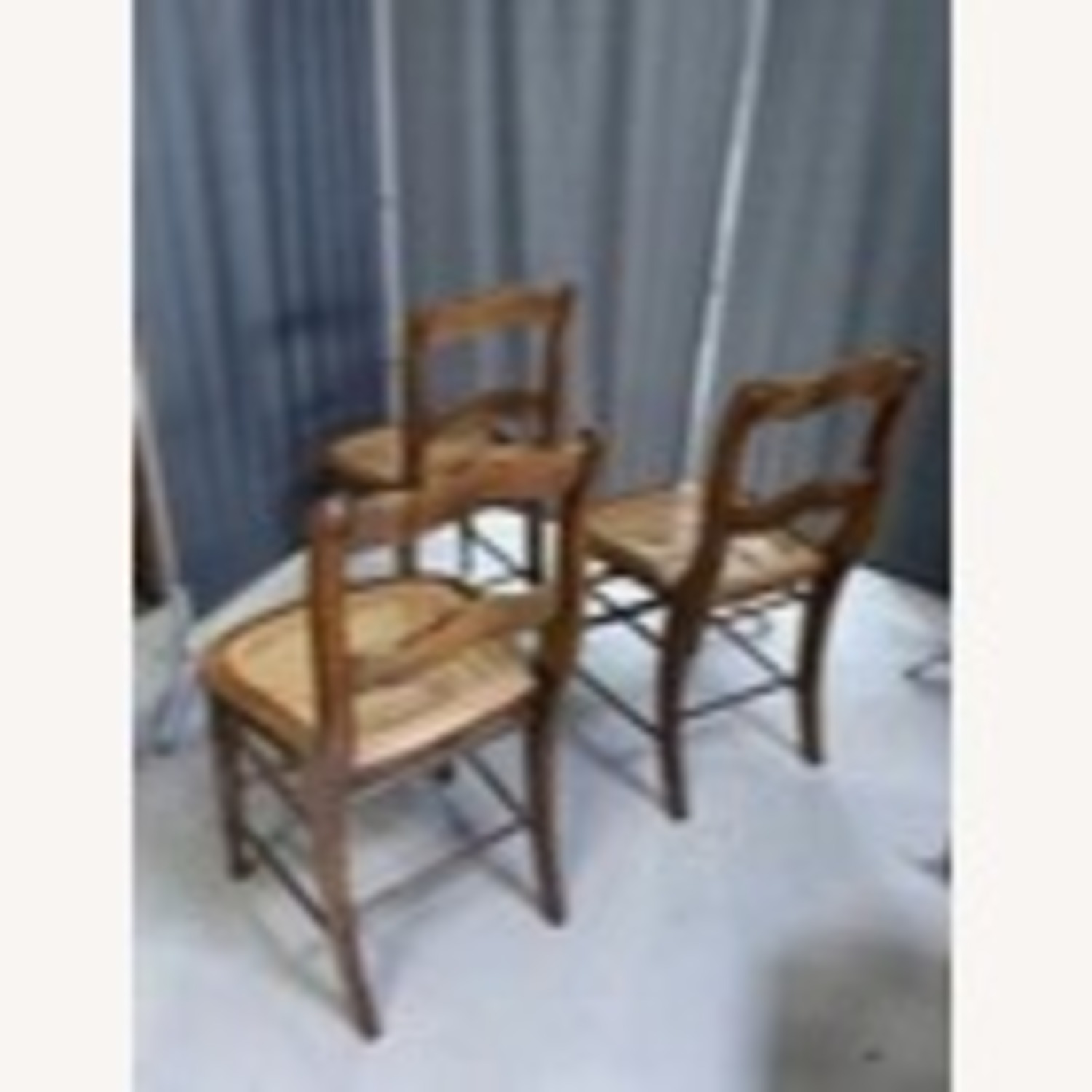 Set of 3 19th C. Ladder Back Chairs Cane Seats - image-3