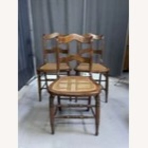 Used Set of 3 19th C. Ladder Back Chairs Cane Seats  for sale on AptDeco