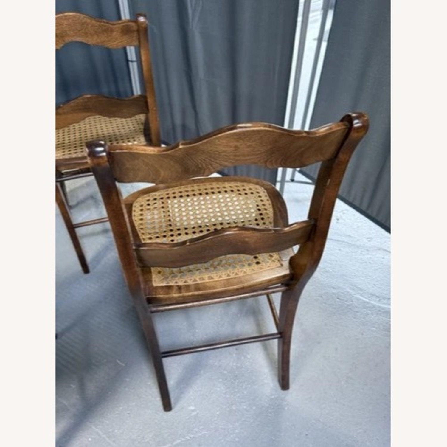 Set of 3 19th C. Ladder Back Chairs Cane Seats  - image-17