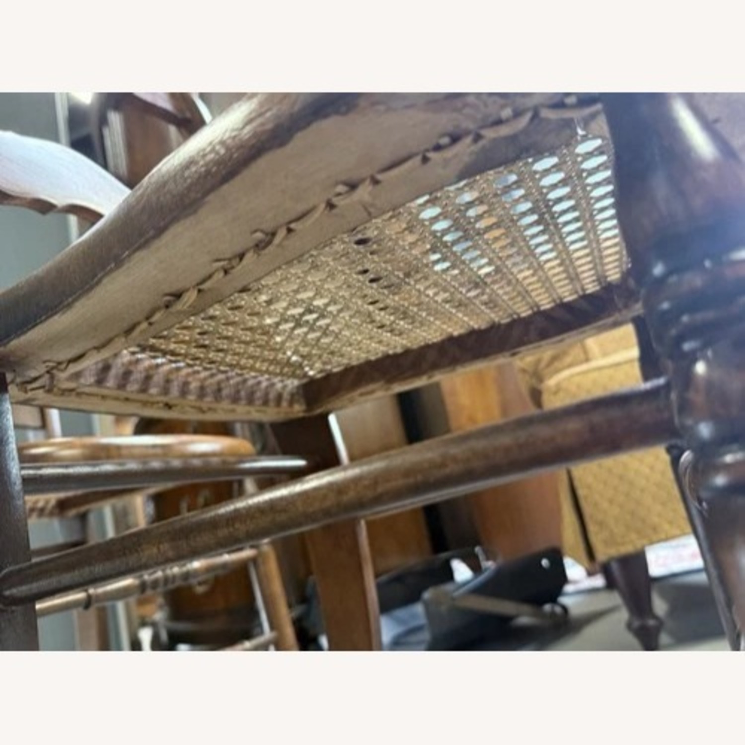 Set of 3 19th C. Ladder Back Chairs Cane Seats  - image-12