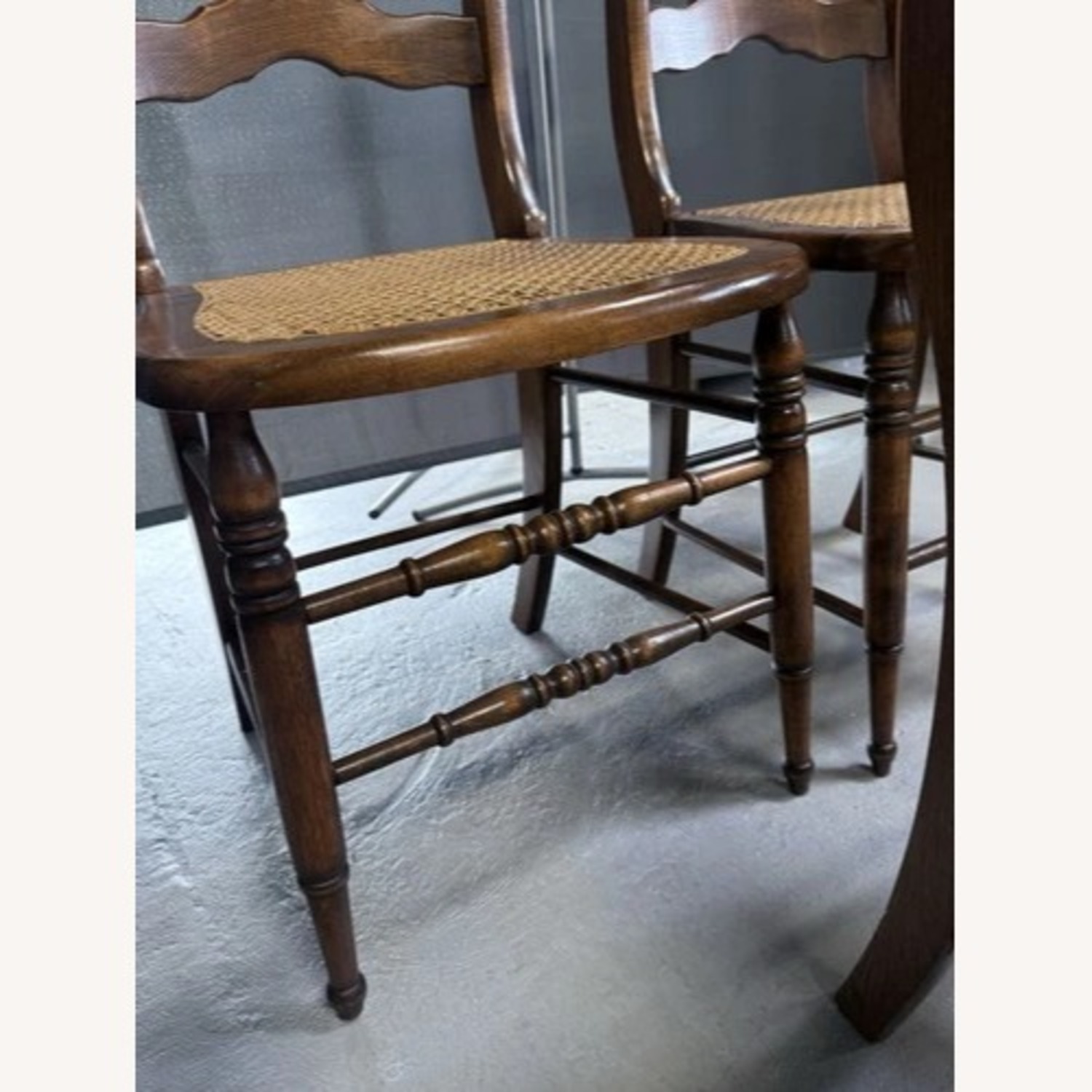 Set of 3 19th C. Ladder Back Chairs Cane Seats  - image-11