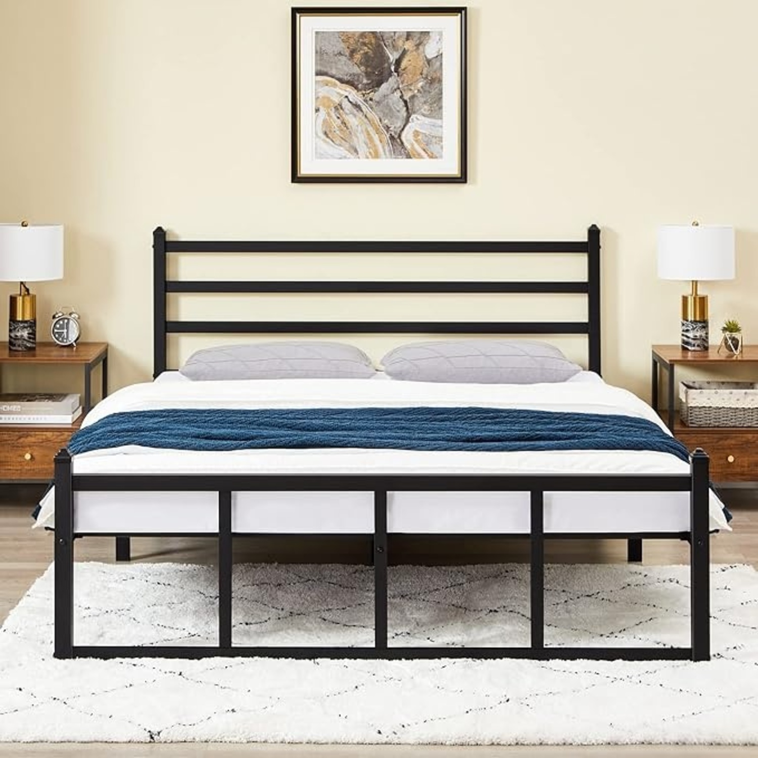 GreenForest Black Metal Queen Bed - image-4