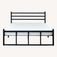 GreenForest Black Metal Queen Bed