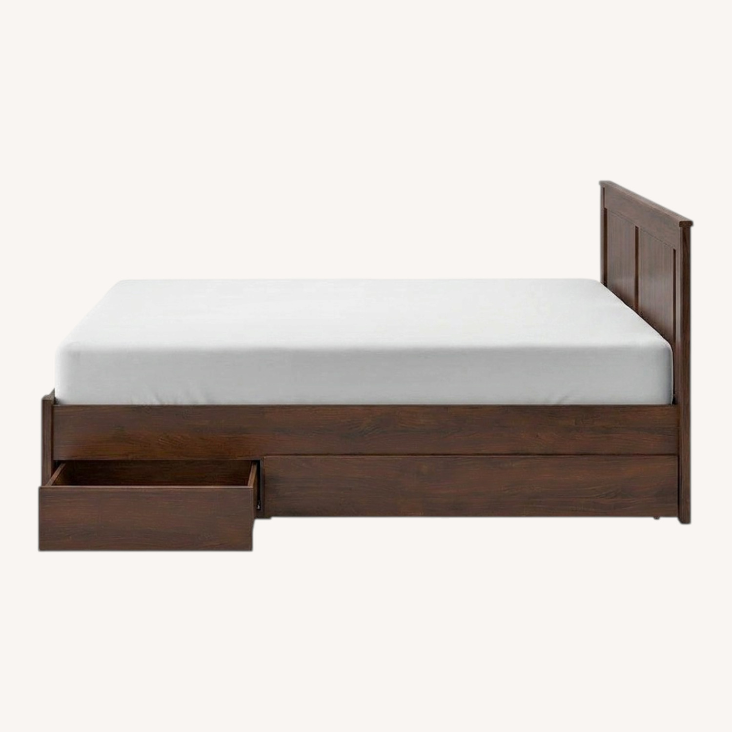 IKEA Songesand Dark Brown Wood Queen Bed - image-0