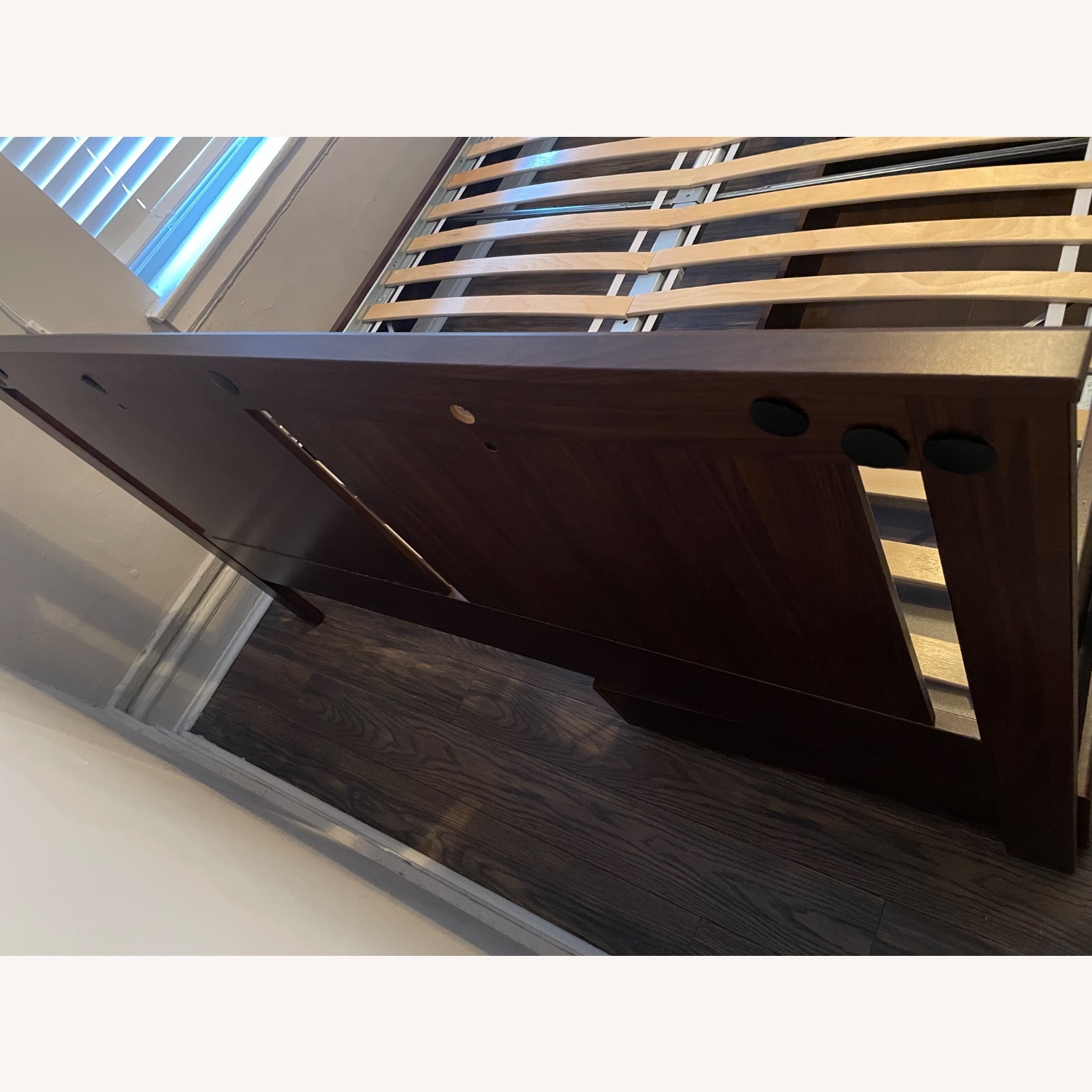 IKEA Songesand Dark Brown Wood Queen Bed - image-5