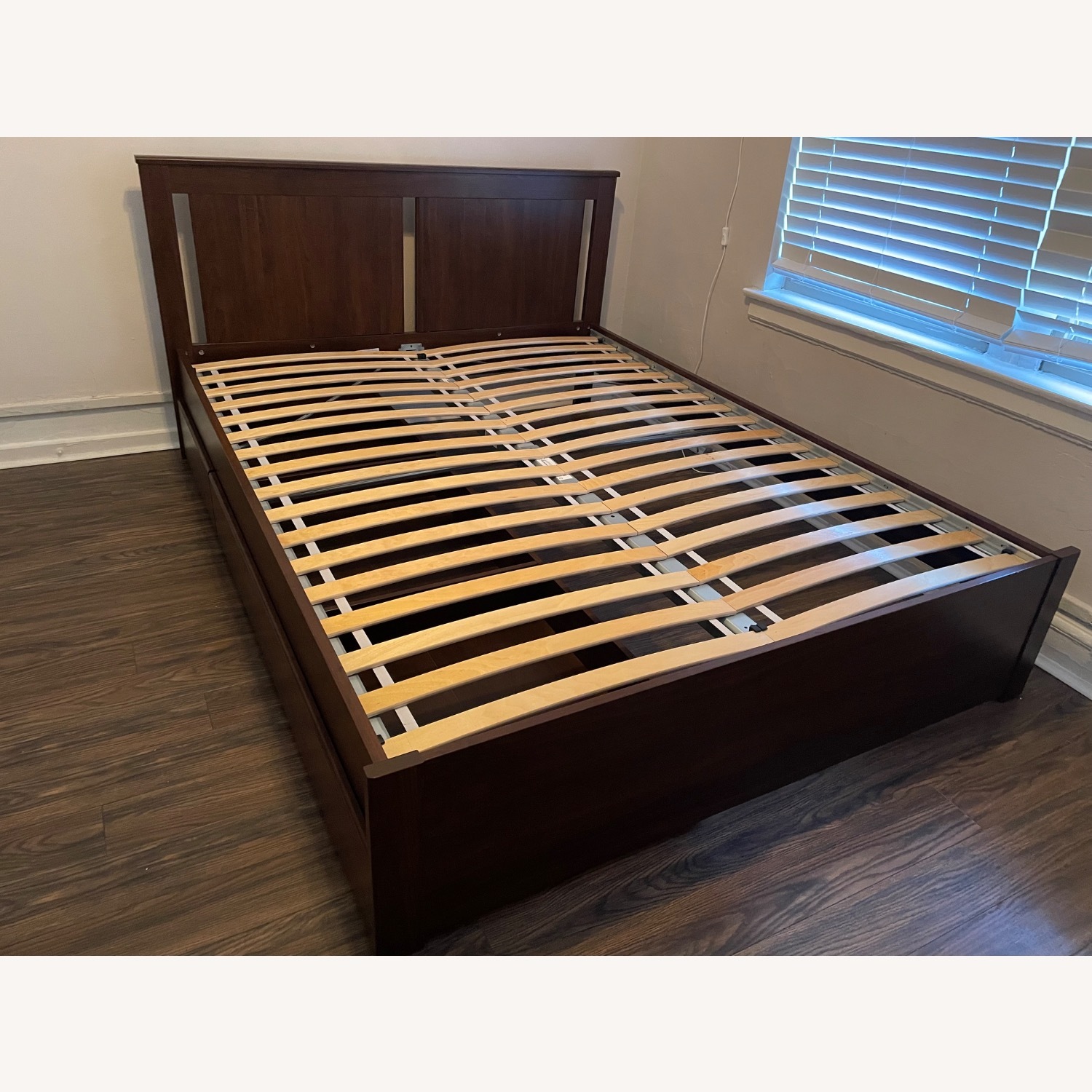 IKEA Songesand Dark Brown Wood Queen Bed - image-1