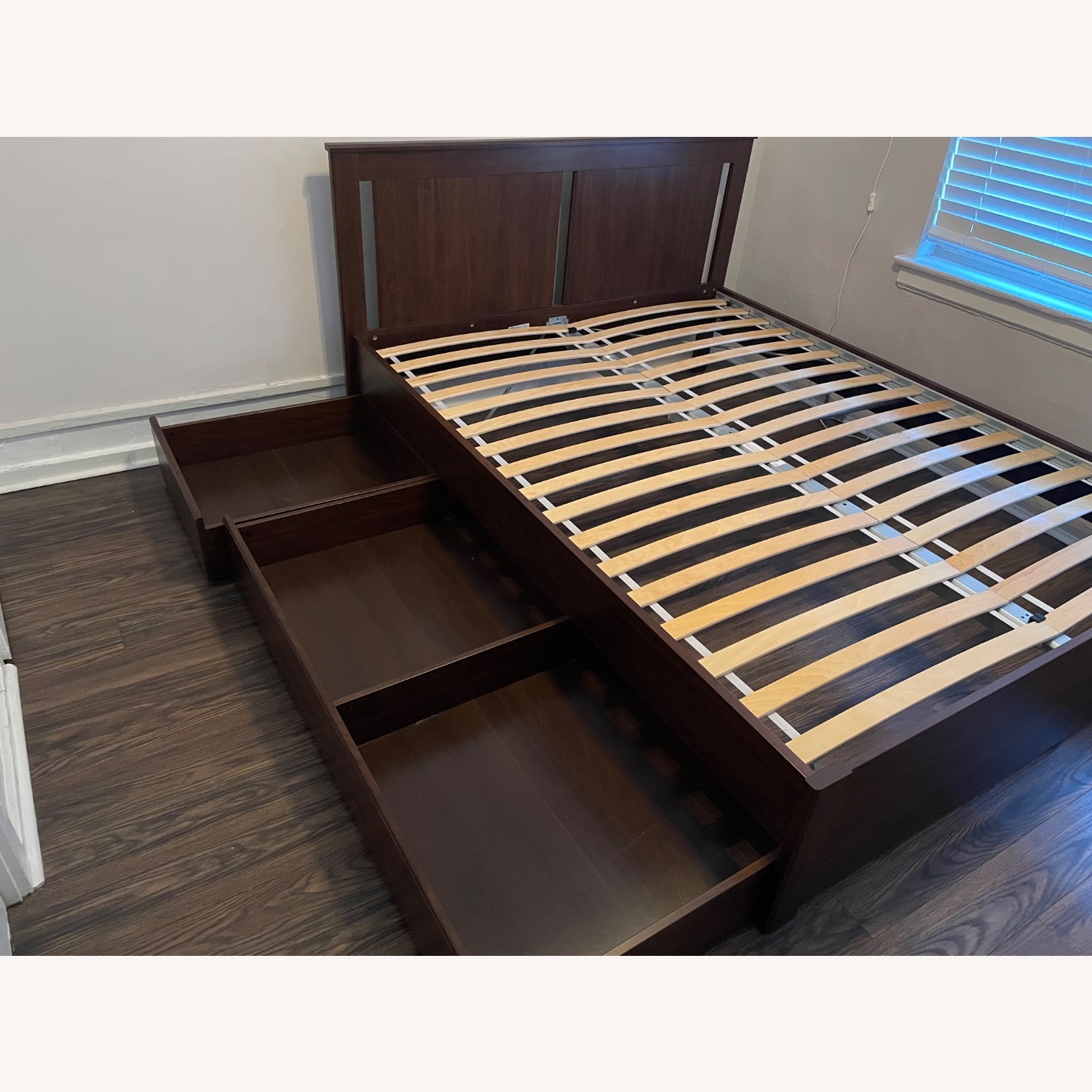 IKEA Songesand Dark Brown Wood Queen Bed - image-3