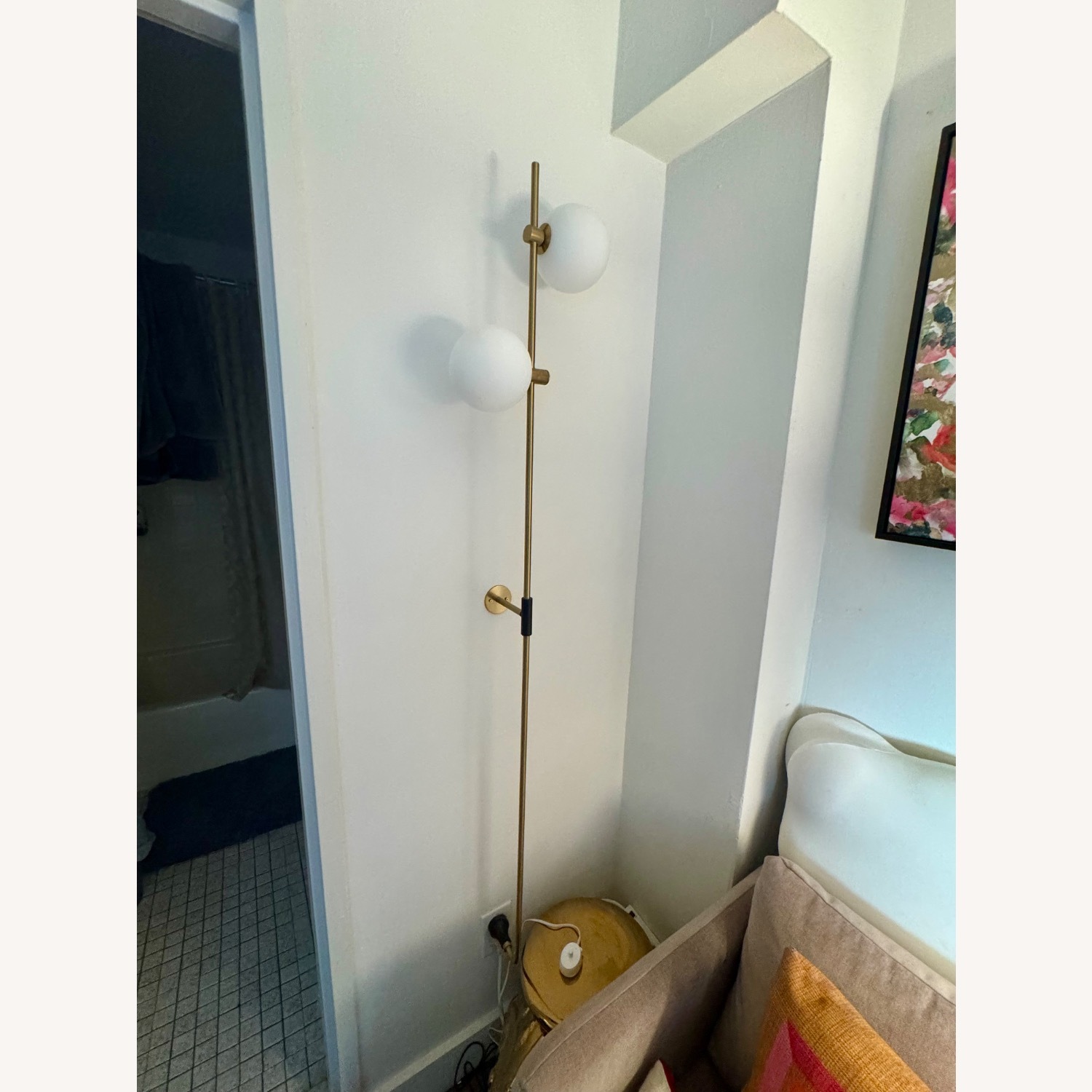 Gilt Gold Metal Wall Lamp - image-2