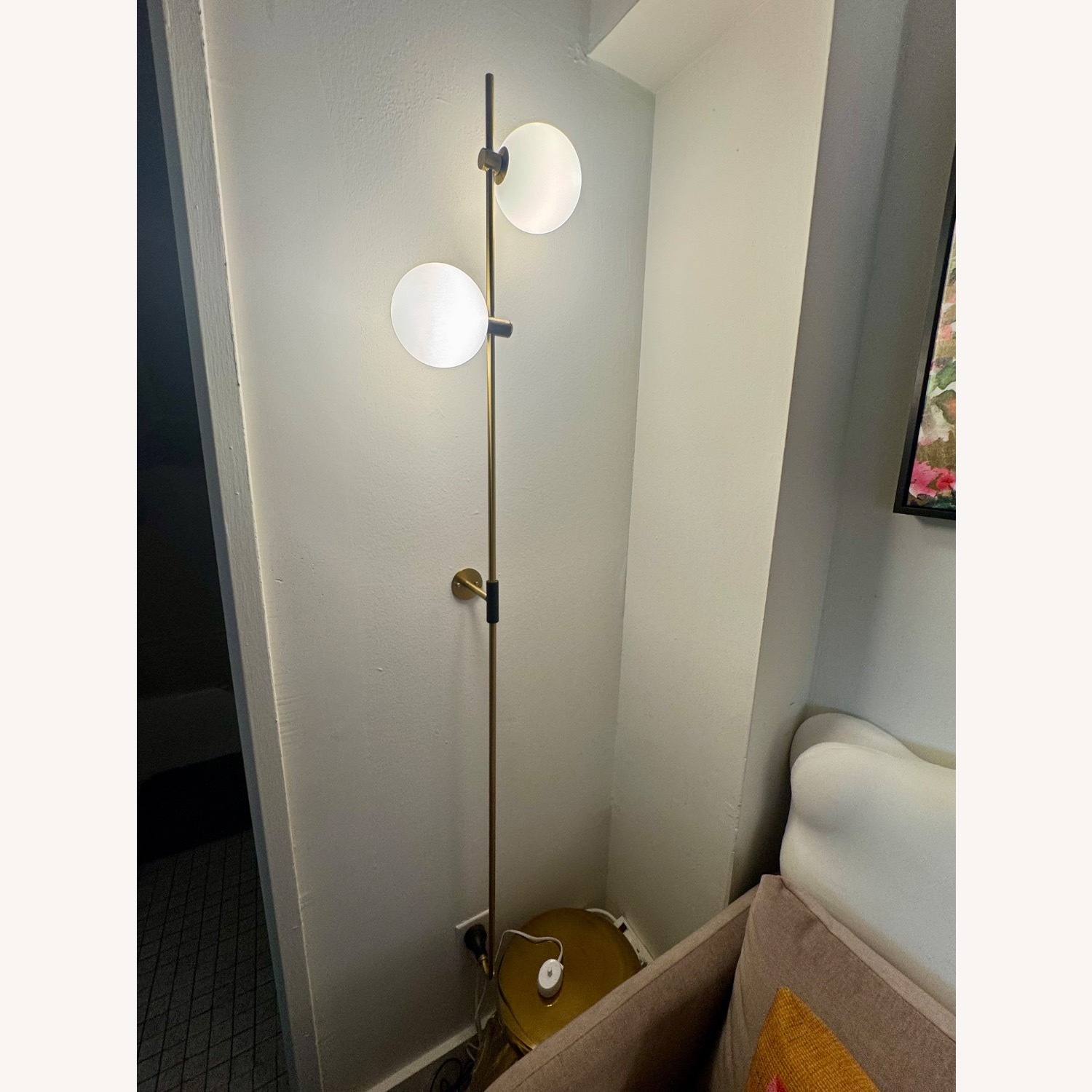 Gilt Gold Metal Wall Lamp - image-1
