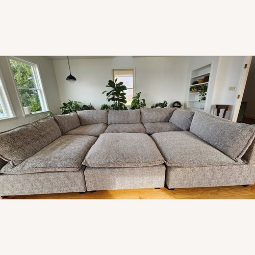Used Albany Park Kova Pit Light Gray Fabric 6+ Piece Sectional for sale on AptDeco