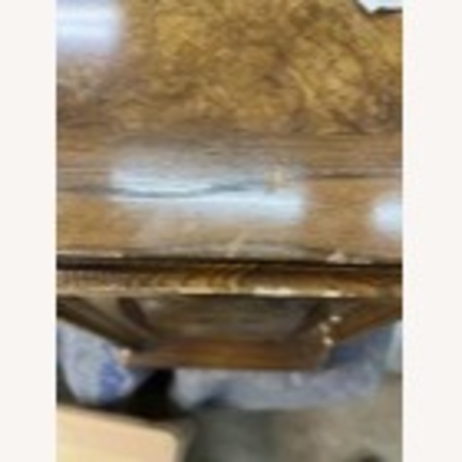 Hexagonal Side End Table w Storage Burlwood Doors - image-3