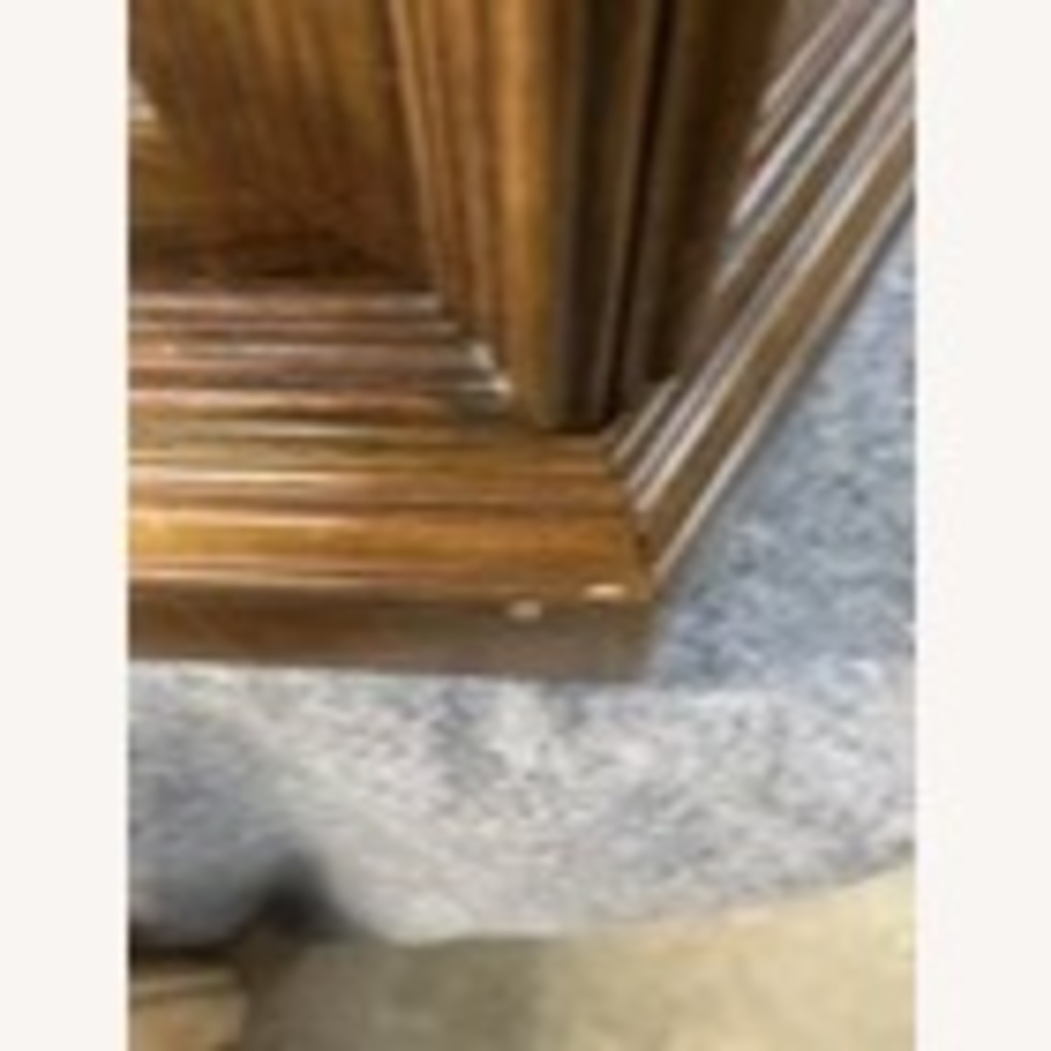 Hexagonal Side End Table w Storage Burlwood Doors - image-5