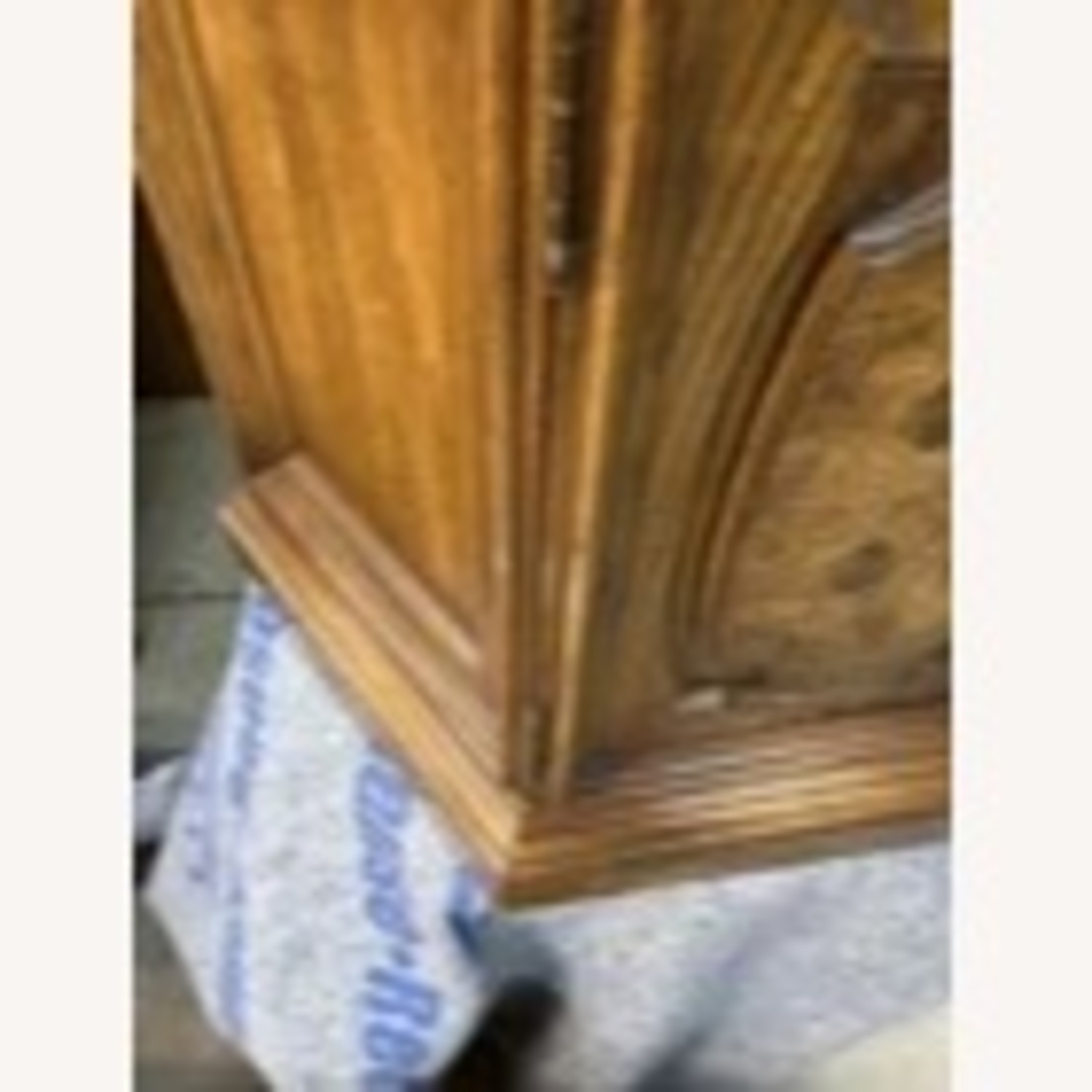 Hexagonal Side End Table w Storage Burlwood Doors - image-4
