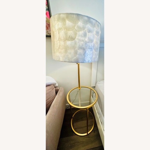 Used Wayfair Gold Glass Side Table for sale on AptDeco