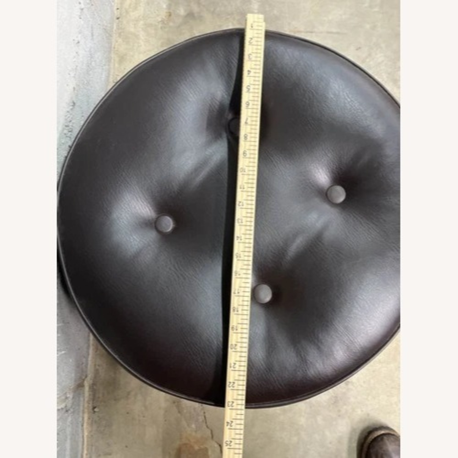 Faux Leather Tufted Ottoman Foot Stool - image-3