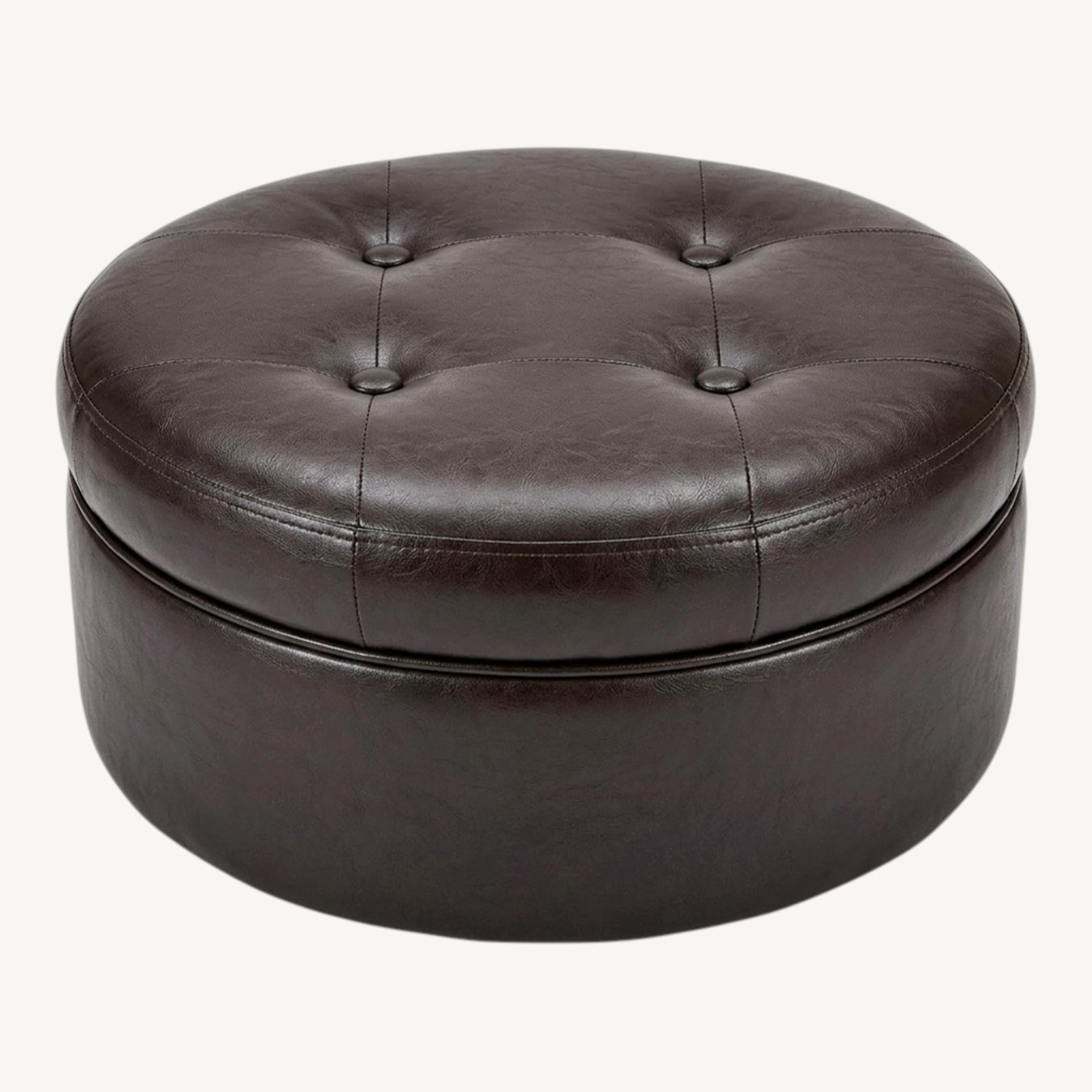 Faux Leather Tufted Ottoman Foot Stool - image-0