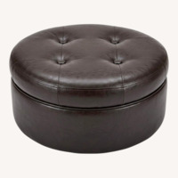 Faux Leather Tufted Ottoman Foot Stool 