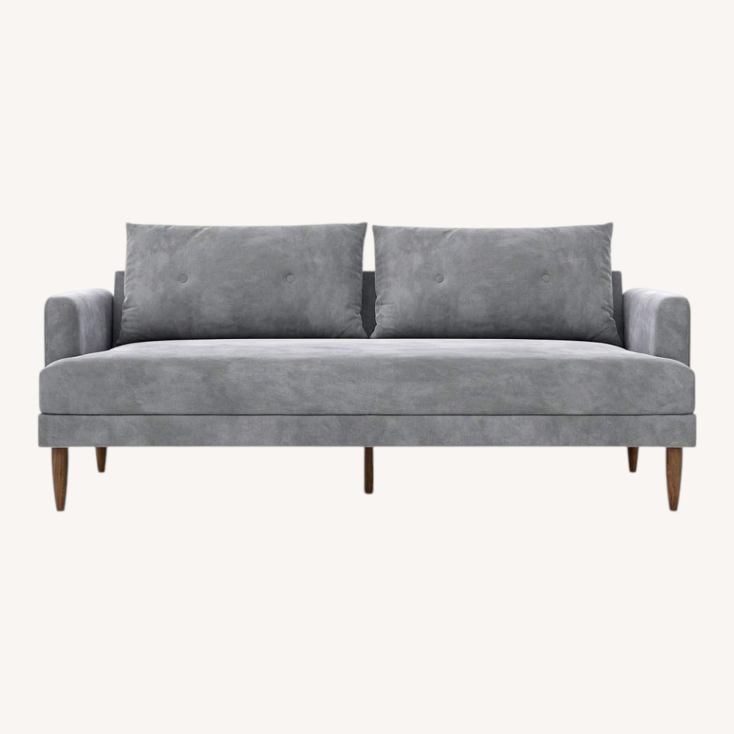 Wayfair Light Gray Velvet 2 Seater Sofa - image-0