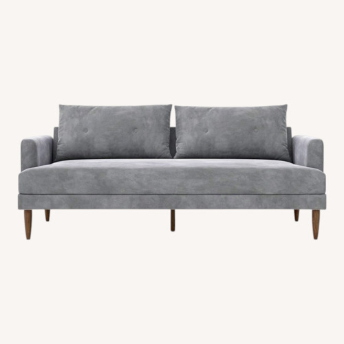 Used Wayfair Light Gray Velvet 2 Seater Sofa for sale on AptDeco