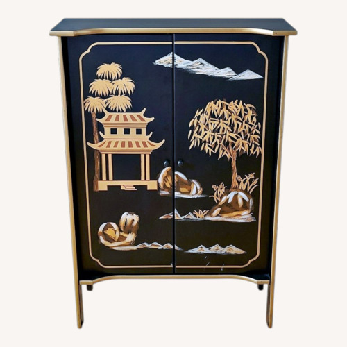 Used Black/Gold Wood Media Storage for sale on AptDeco