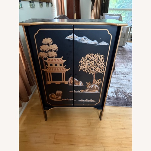 Used Black/Gold Wood Media Storage for sale on AptDeco