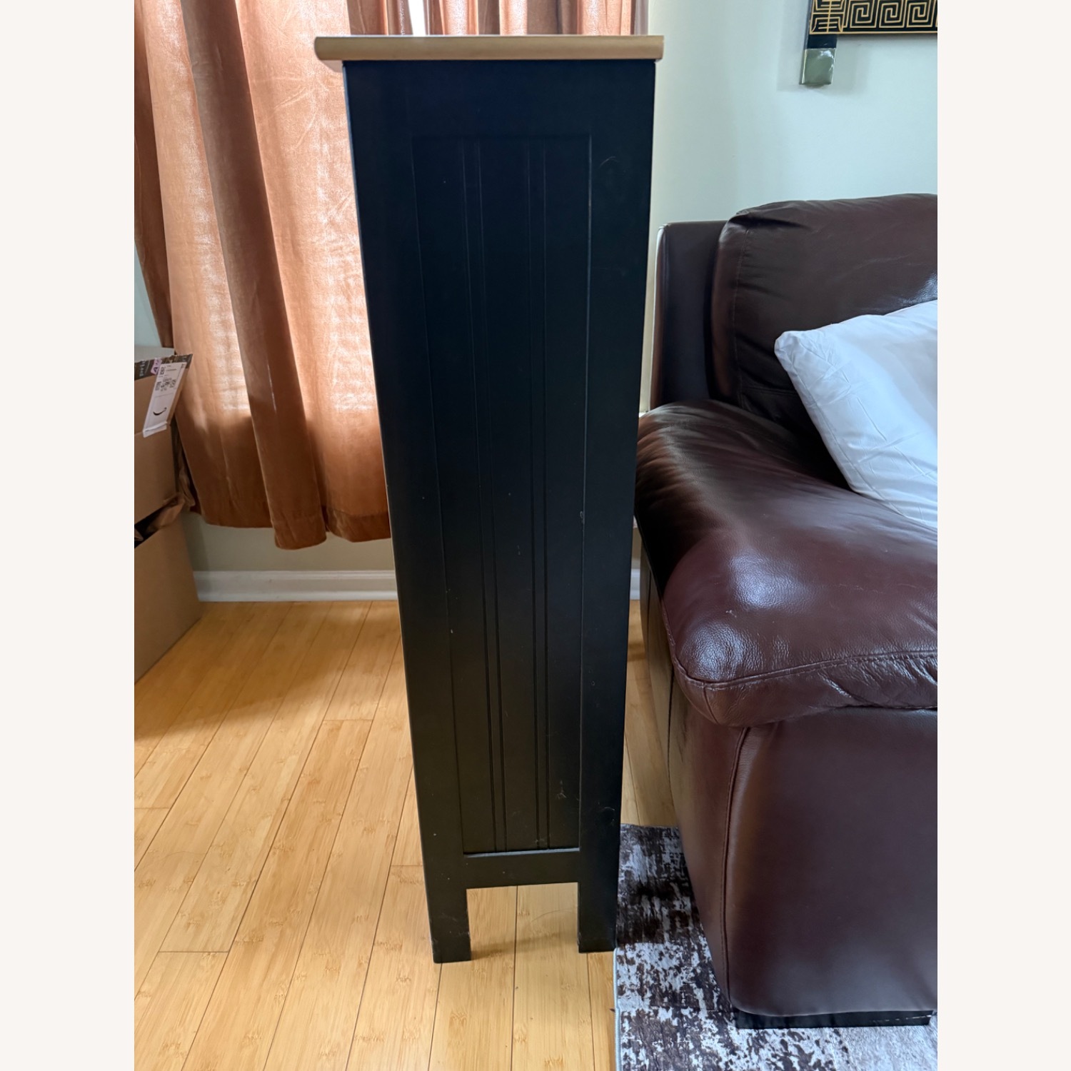 Black/Gold Wood Media Storage - image-2
