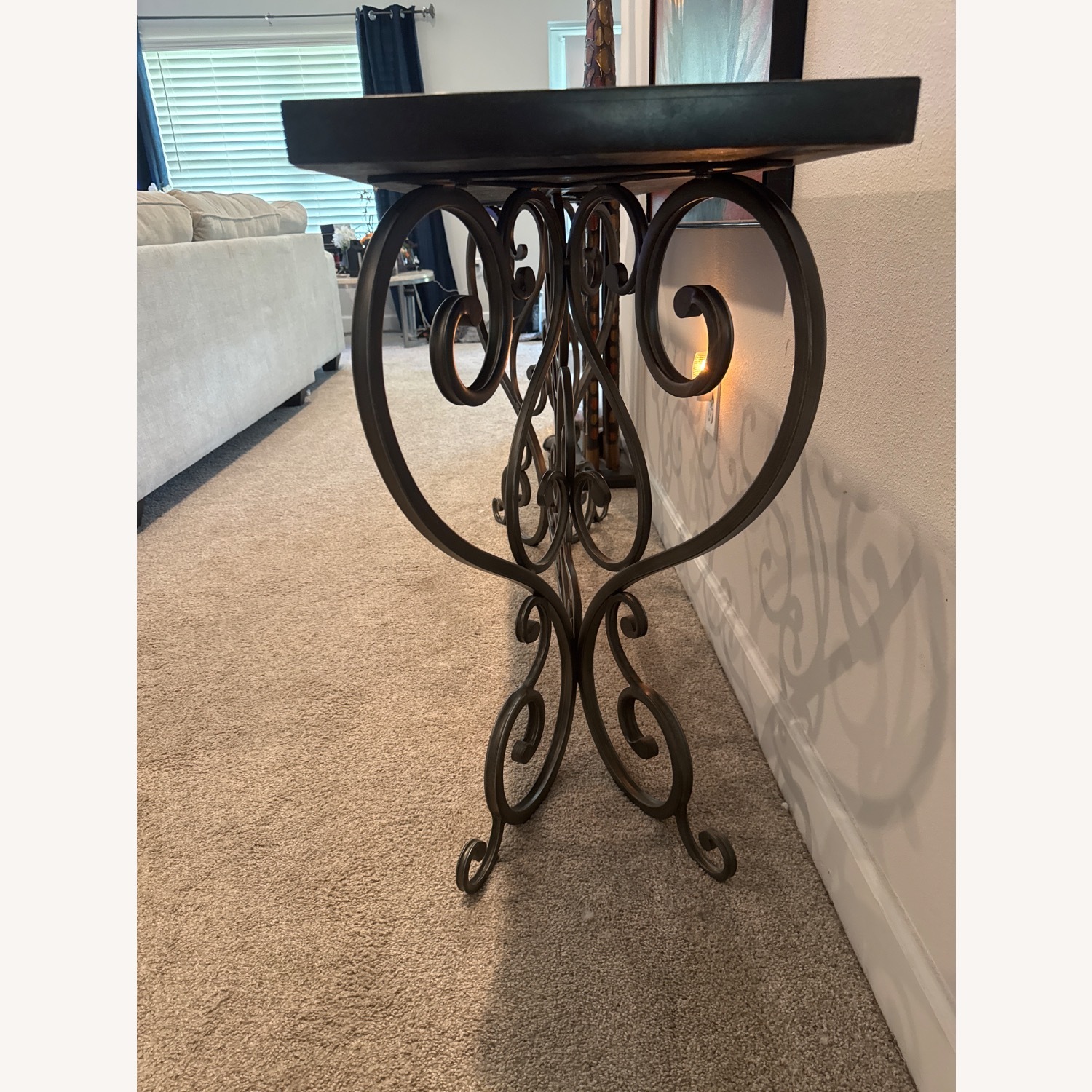 Bed Bath & Beyond Black Marble Side Table - image-2