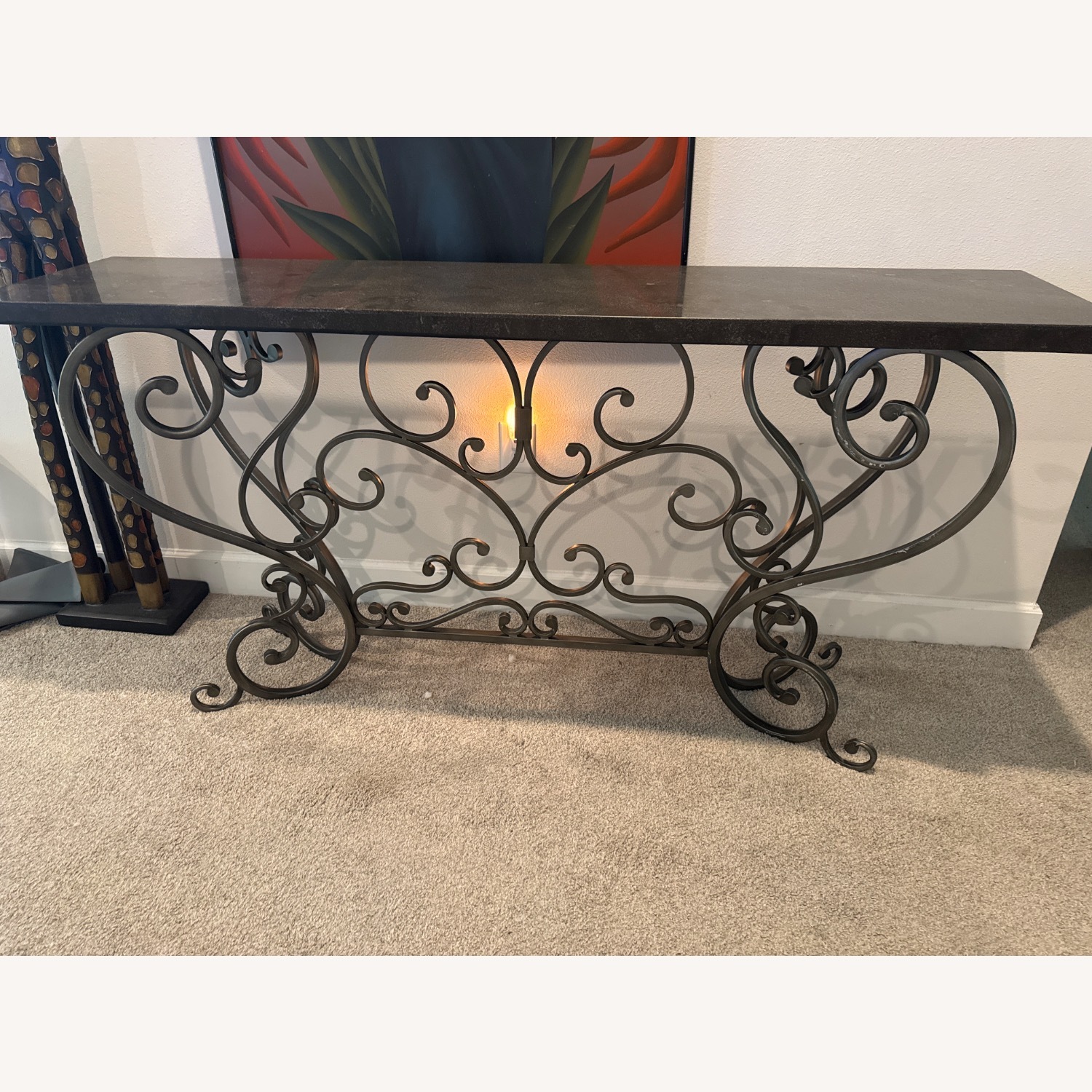 Bed Bath & Beyond Black Marble Side Table - image-1