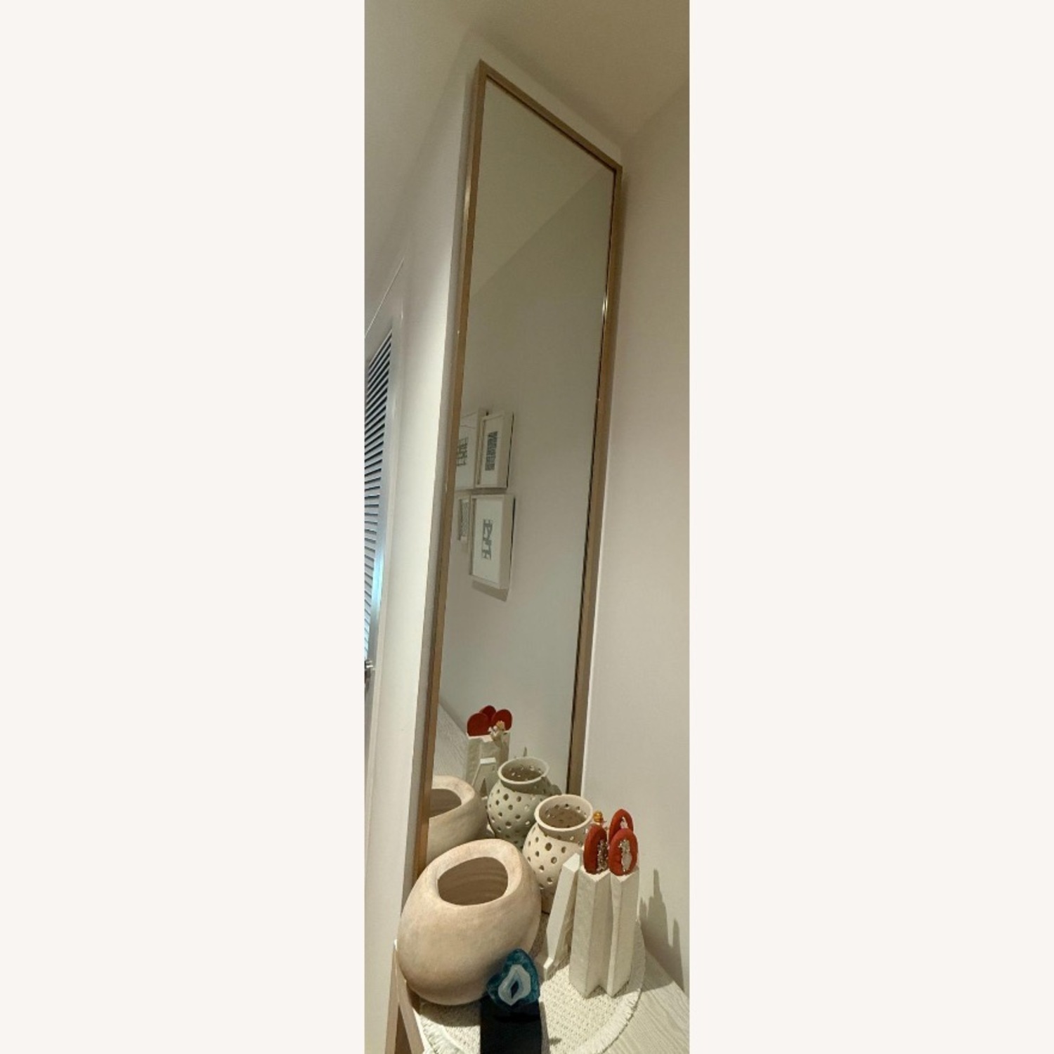 Metal Frame Anti Gold Floor Mirror - image-3